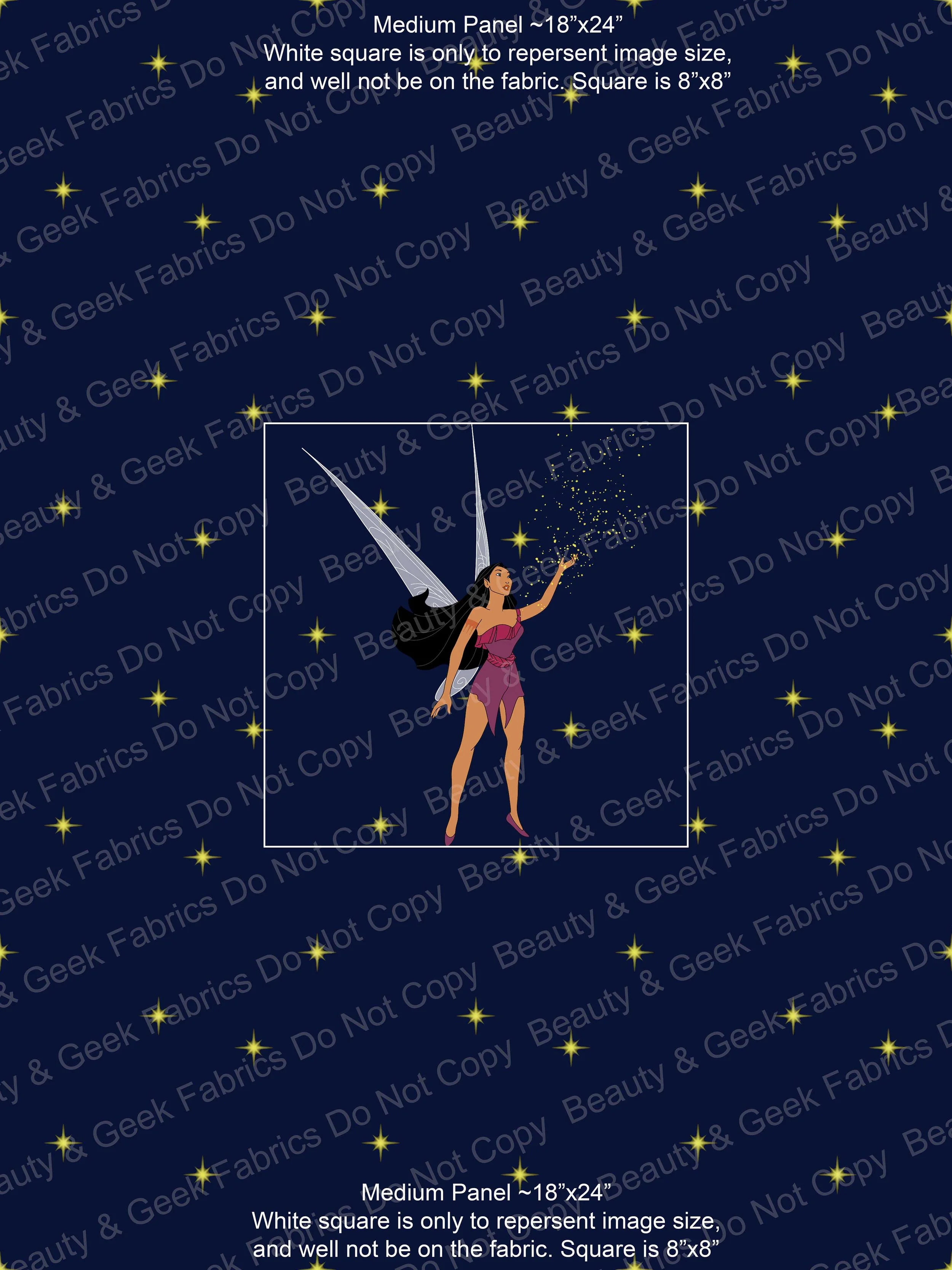 Fairy Princesses Pocahontas (3 BG Options) Panel Past Print Preorder