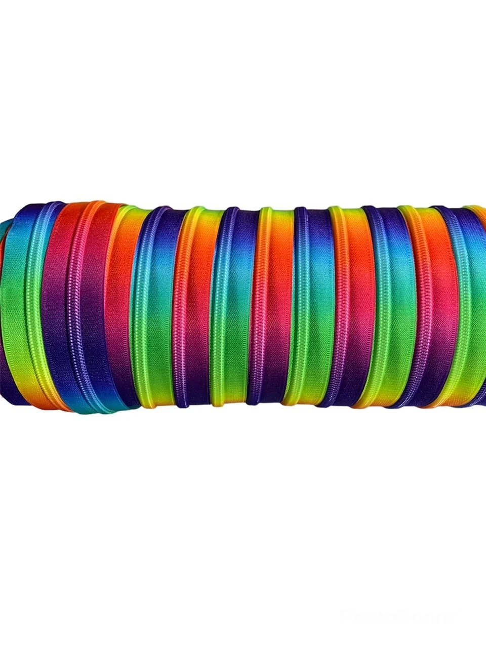 Gradient Rainbow Zipper Tape - #5 Nylon Coil Teeth