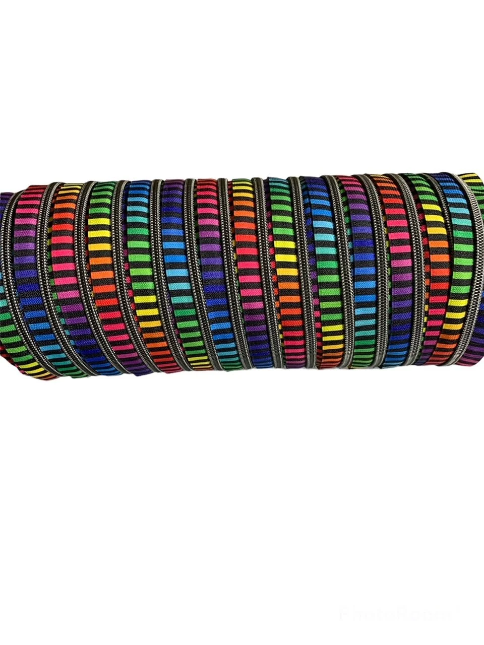 Rainbow Stripes Zipper Tape - #5 Nylon Coil Teeth