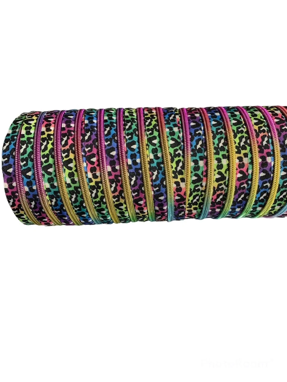 Rainbow Leopard Zipper Tape - #5 Nylon Coil Teeth