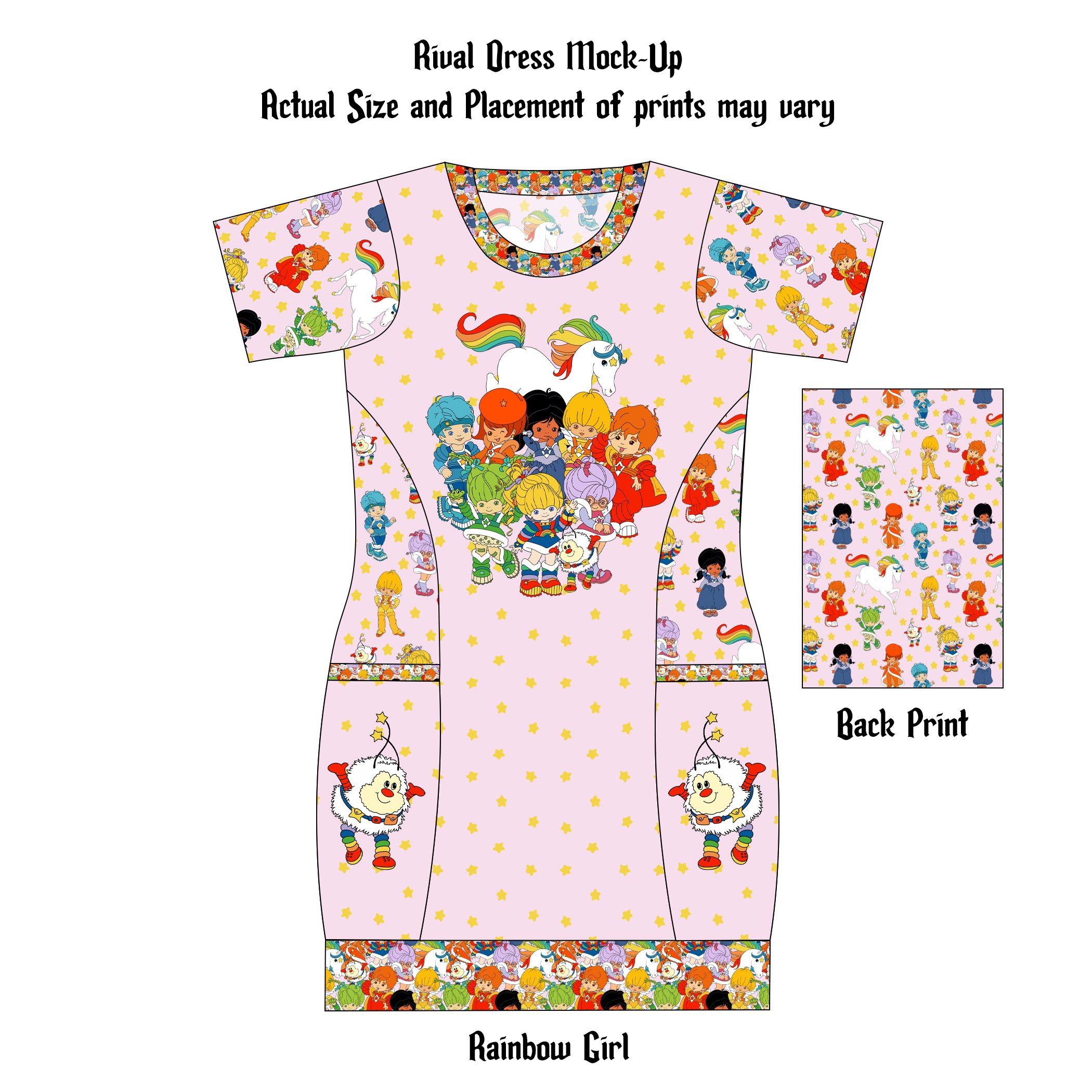 Made to Order Rival Dress - 80's Rainbow Girl