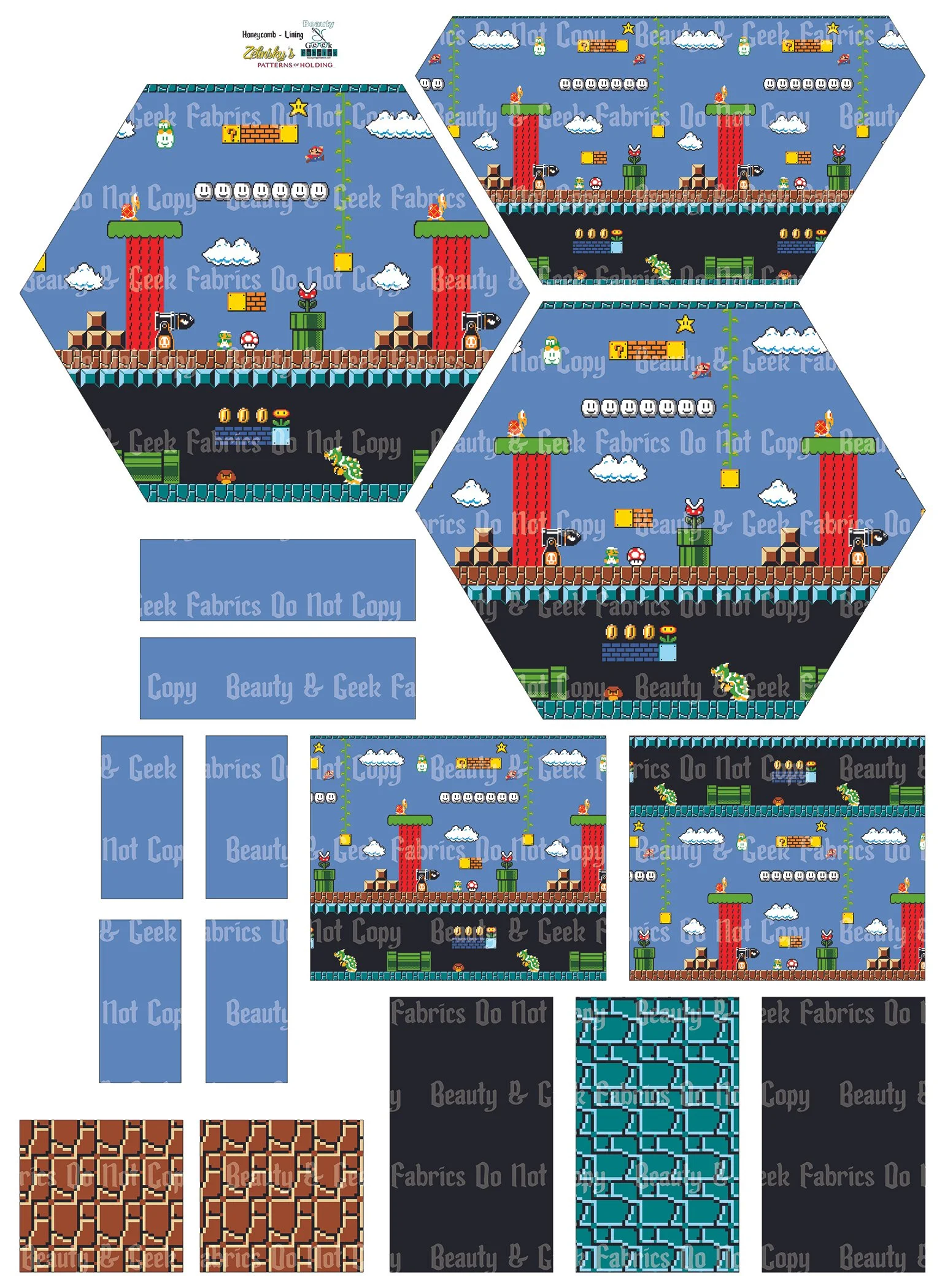 Super Bros Honeycomb Lining Only - Cut N Sew - Past Print Preorder