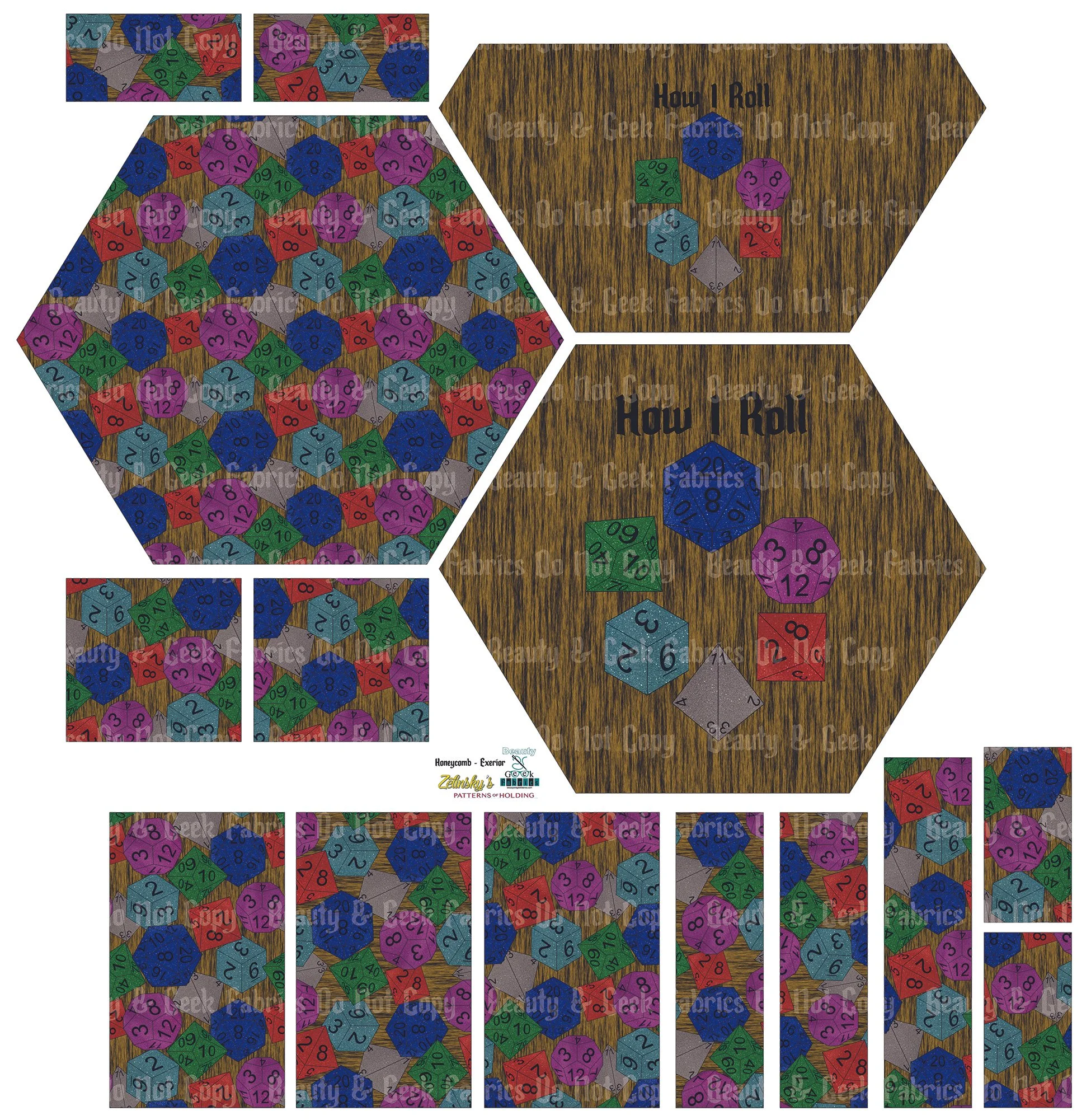 Dice Honeycomb Exterior Only - Cut N Sew - Past Print Preorder