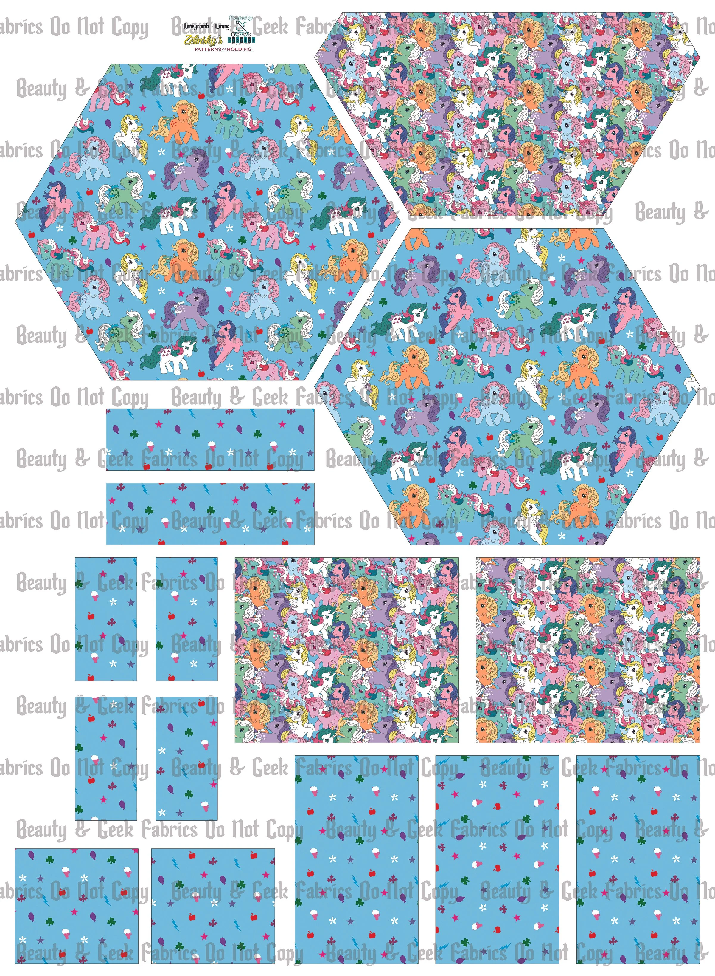 80's Ponies Honeycomb Lining Only - Cut N Sew - Past Print Preorder