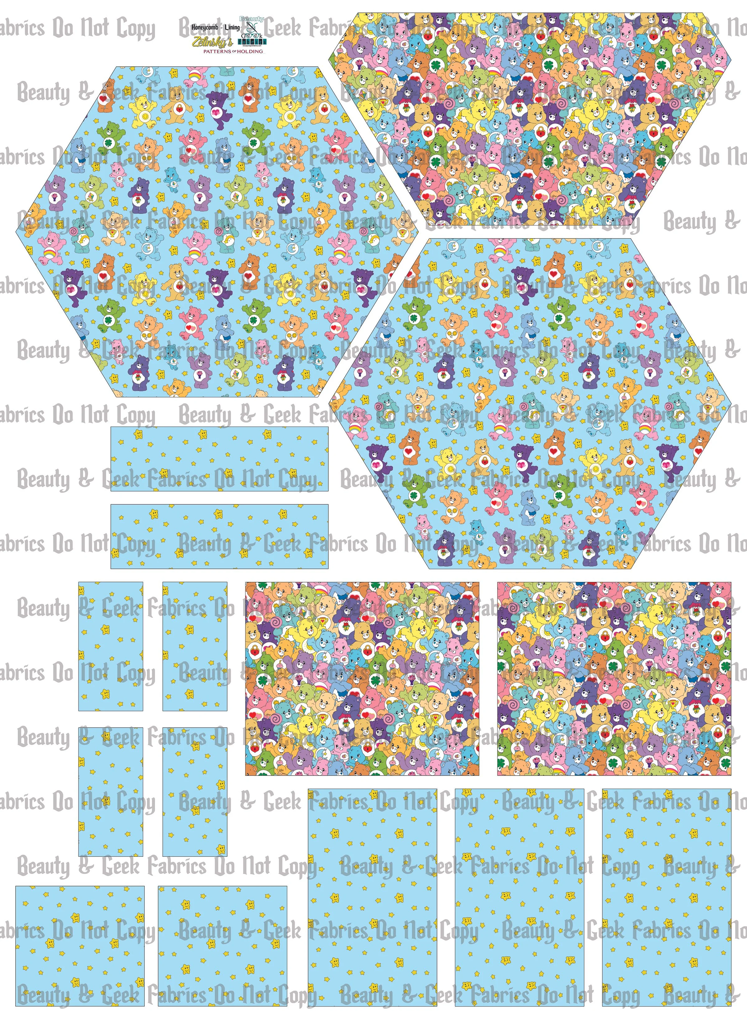 80's Bears Honeycomb Lining Only - Cut N Sew - Past Print Preorder