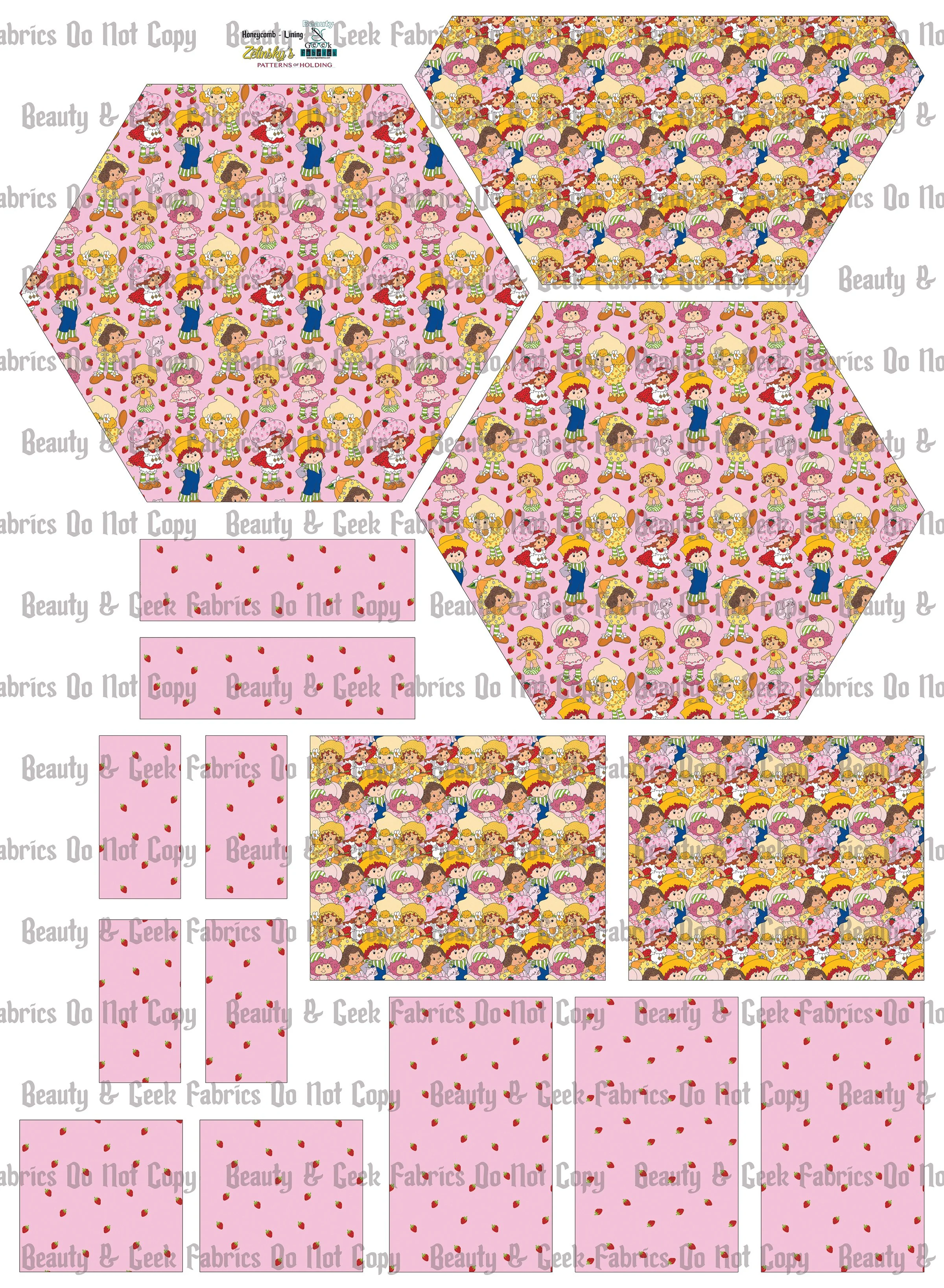 Strawberry Girl Honeycomb Lining Only - Cut N Sew - Past Print Preorder