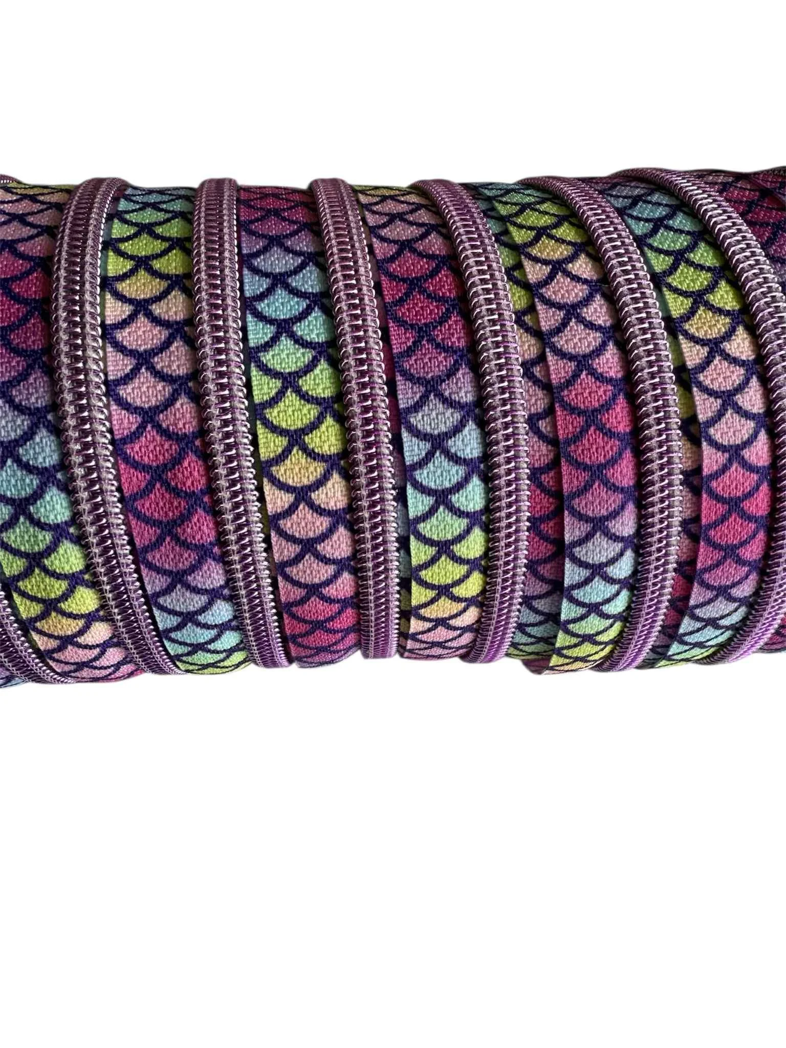 Pastel Scales Zipper Tape - #5 Nylon Coil Teeth