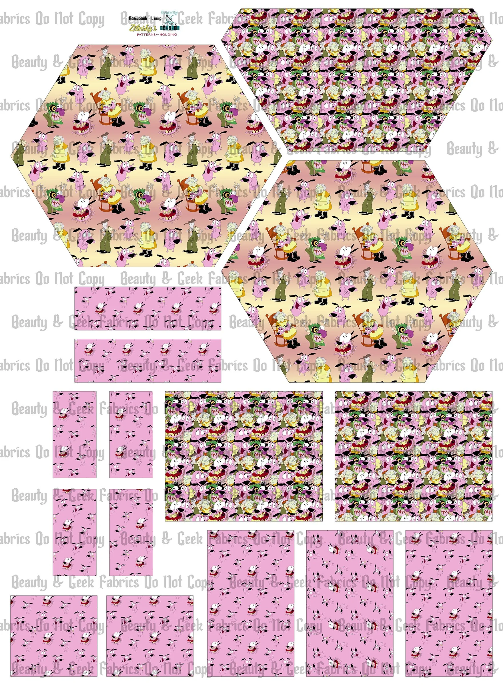 Scaredy Dog Honeycomb Lining Only - Cut N Sew - Preorder