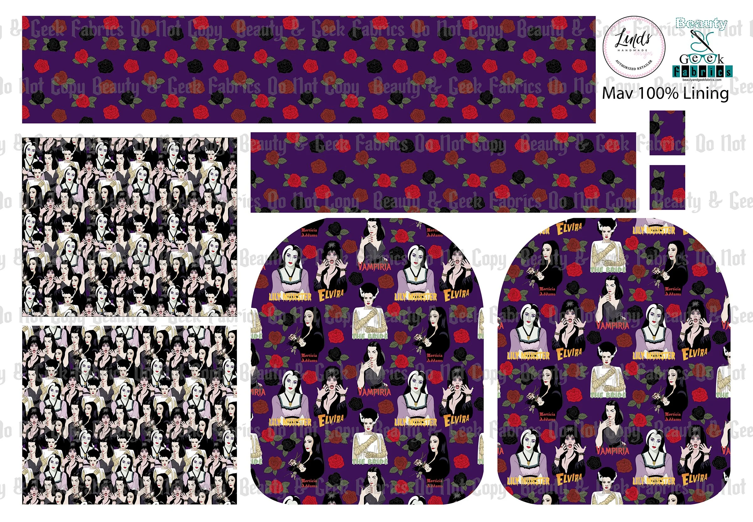 Classic Women of Horror (2 options) Mav Pack Lining Only - Cut N Sew - Past Print Preorder