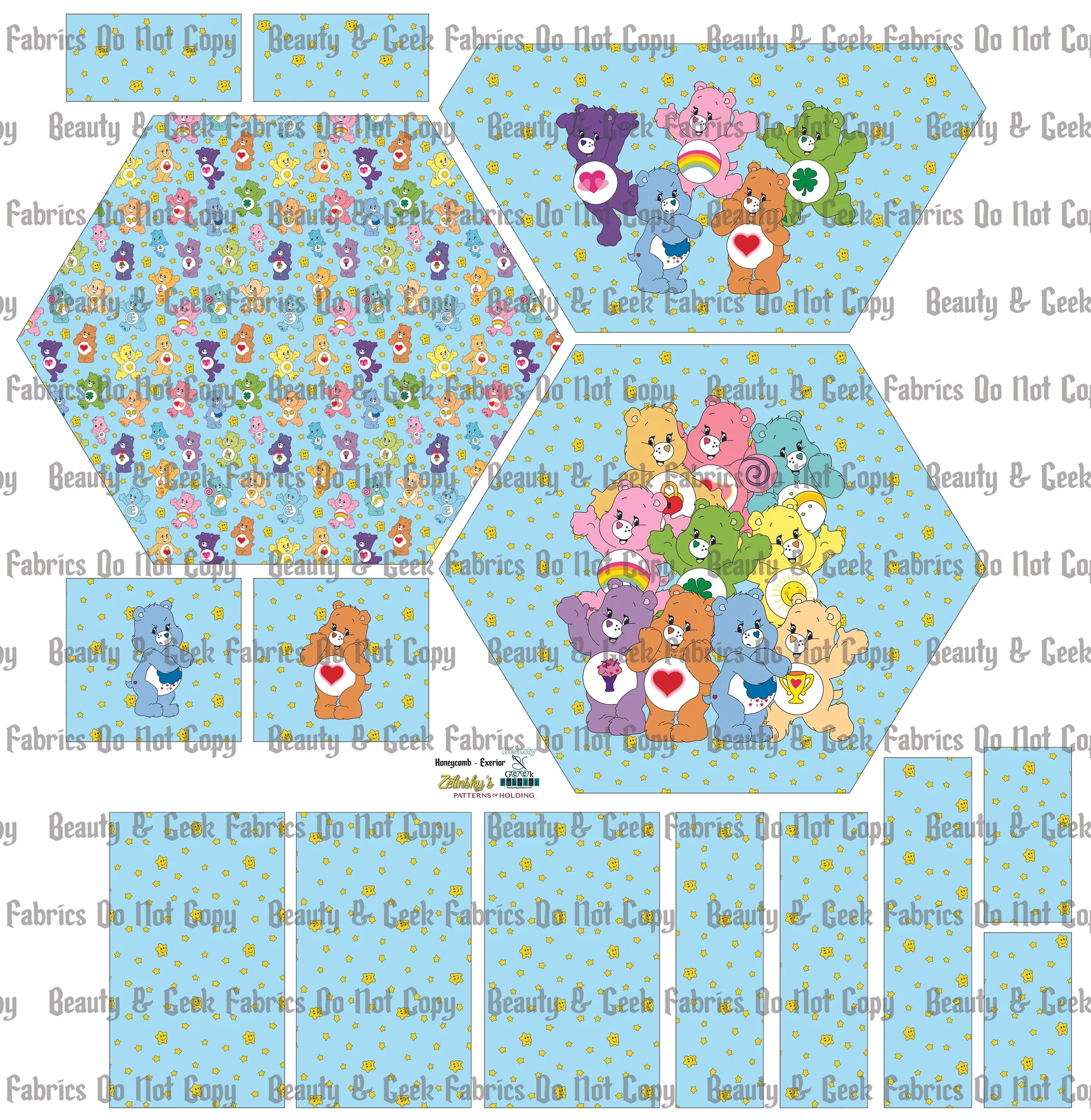 80's Bears Honeycomb Exterior Only - Cut N Sew - Past Print Preorder
