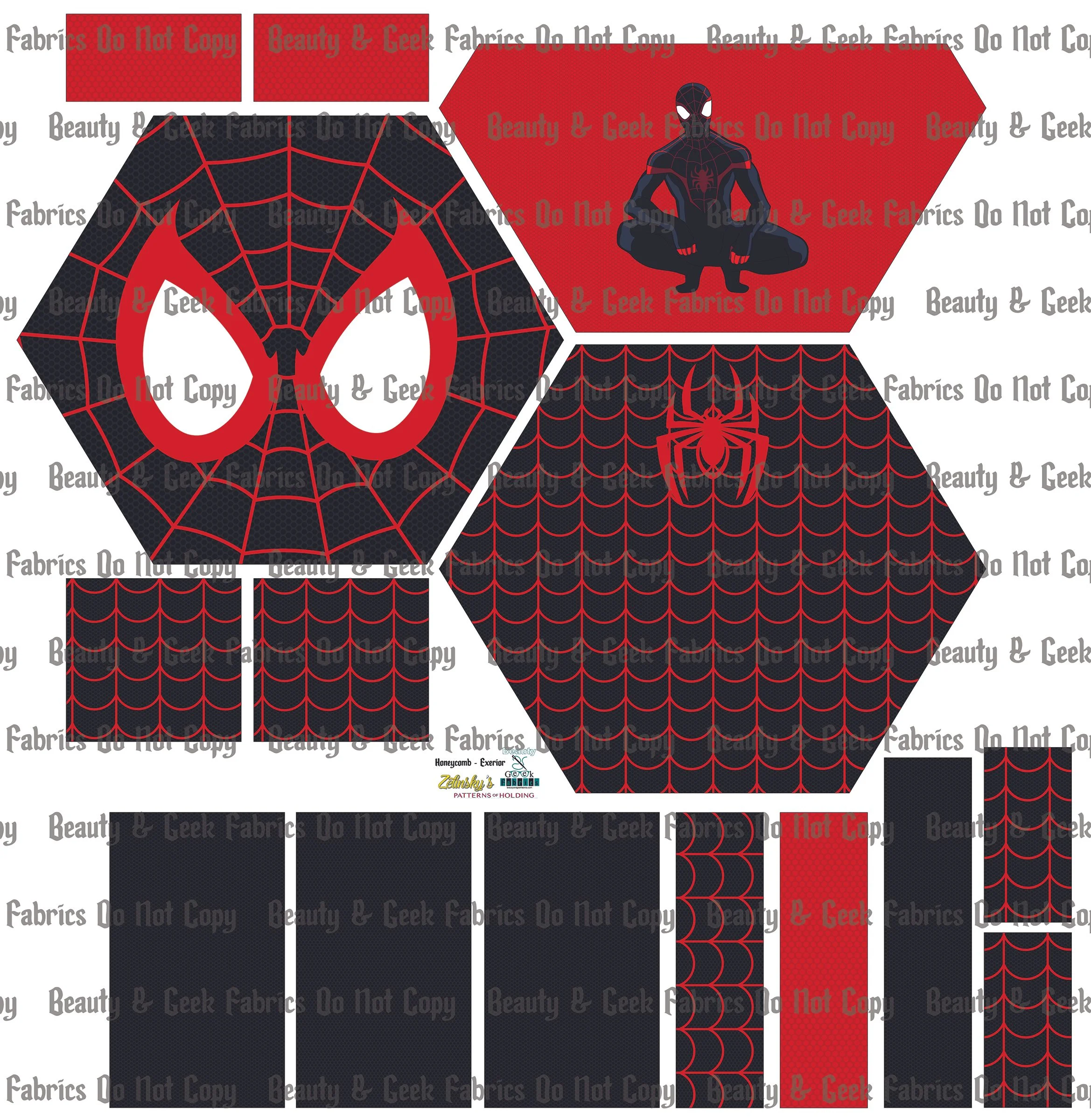 Spiders Honeycomb (5 Options) Exterior Only - Cut N Sew - Past Print Preorder