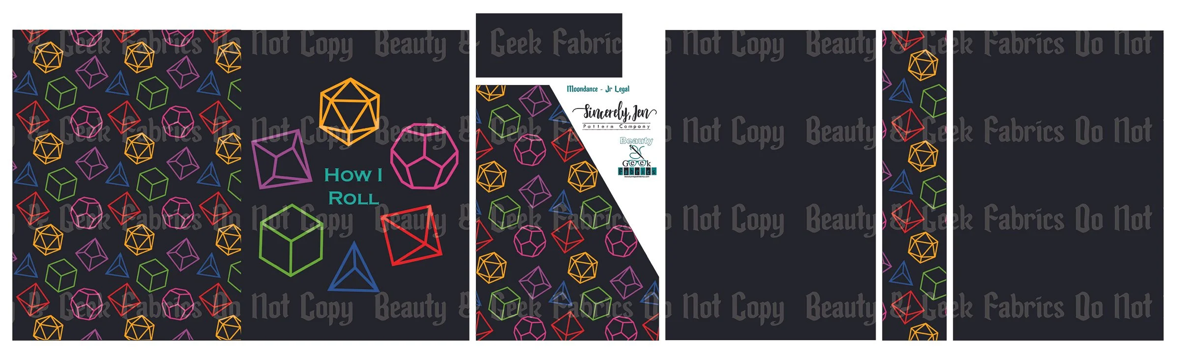 Neon Dice Moondance - Cut N Sew - Past Print Preorder
