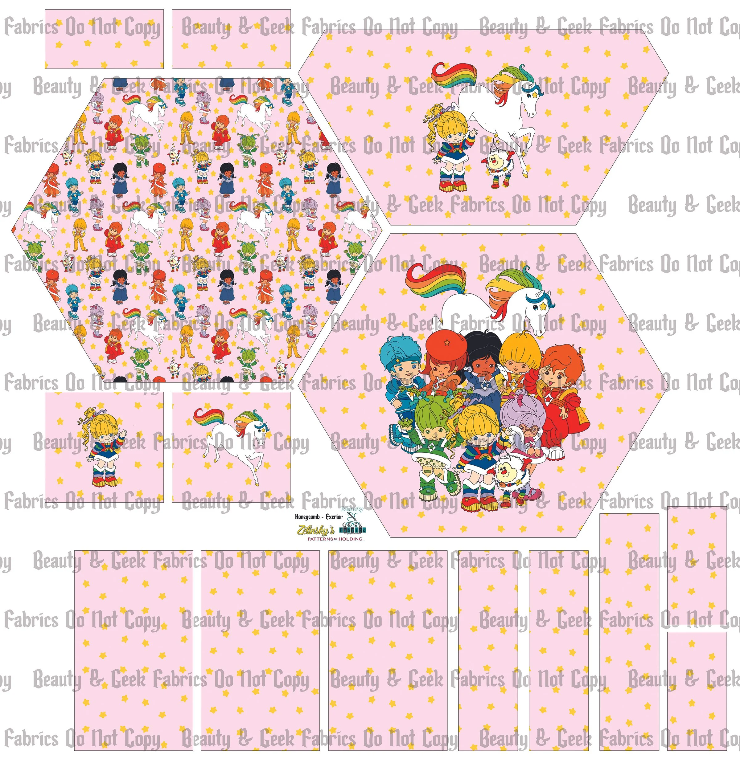Rainbow Girl Honeycomb Exterior Only - Cut N Sew - Past Print Preorder