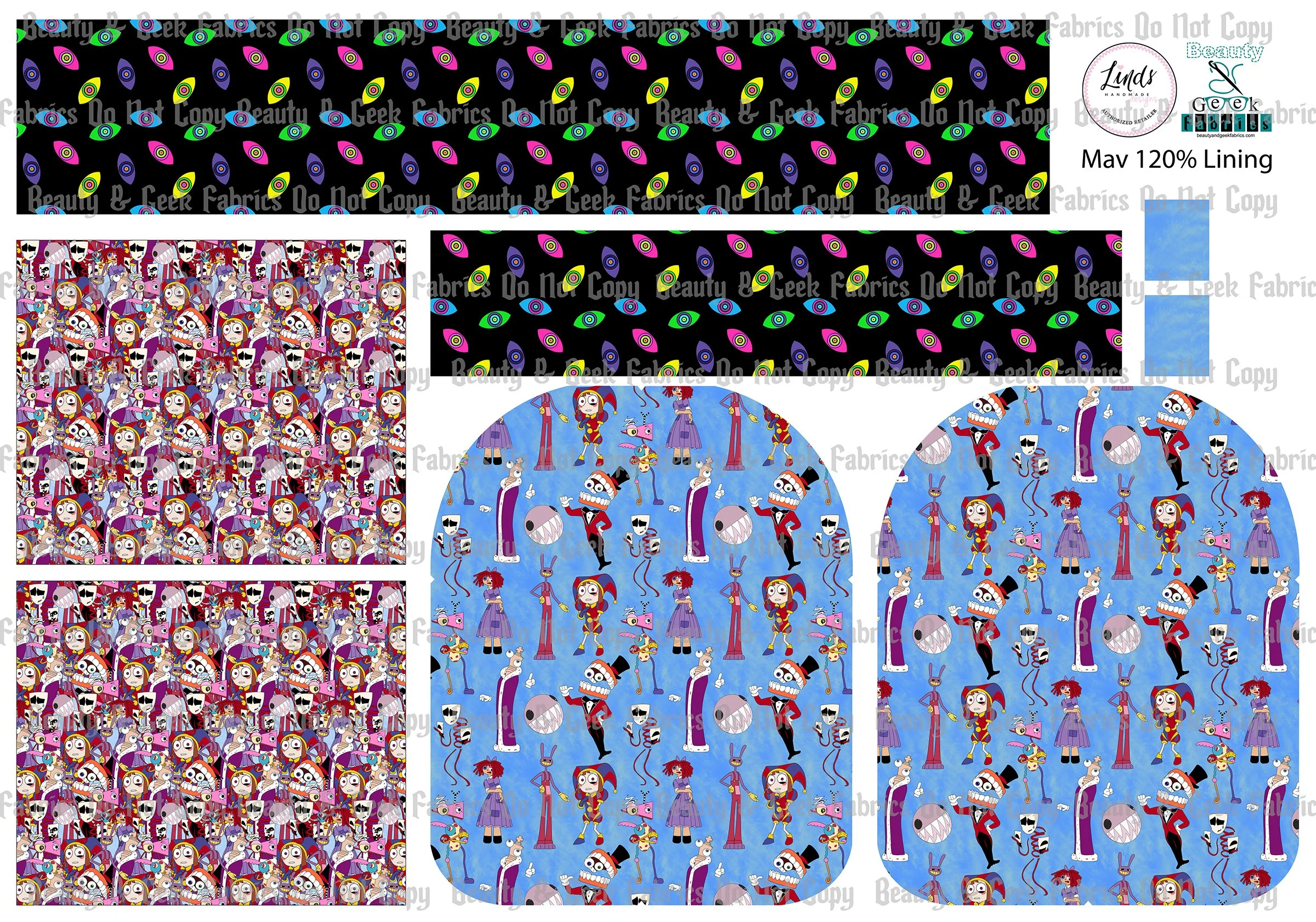 Digital Circus Mav Pack Lining Only - Cut N Sew - Preorder