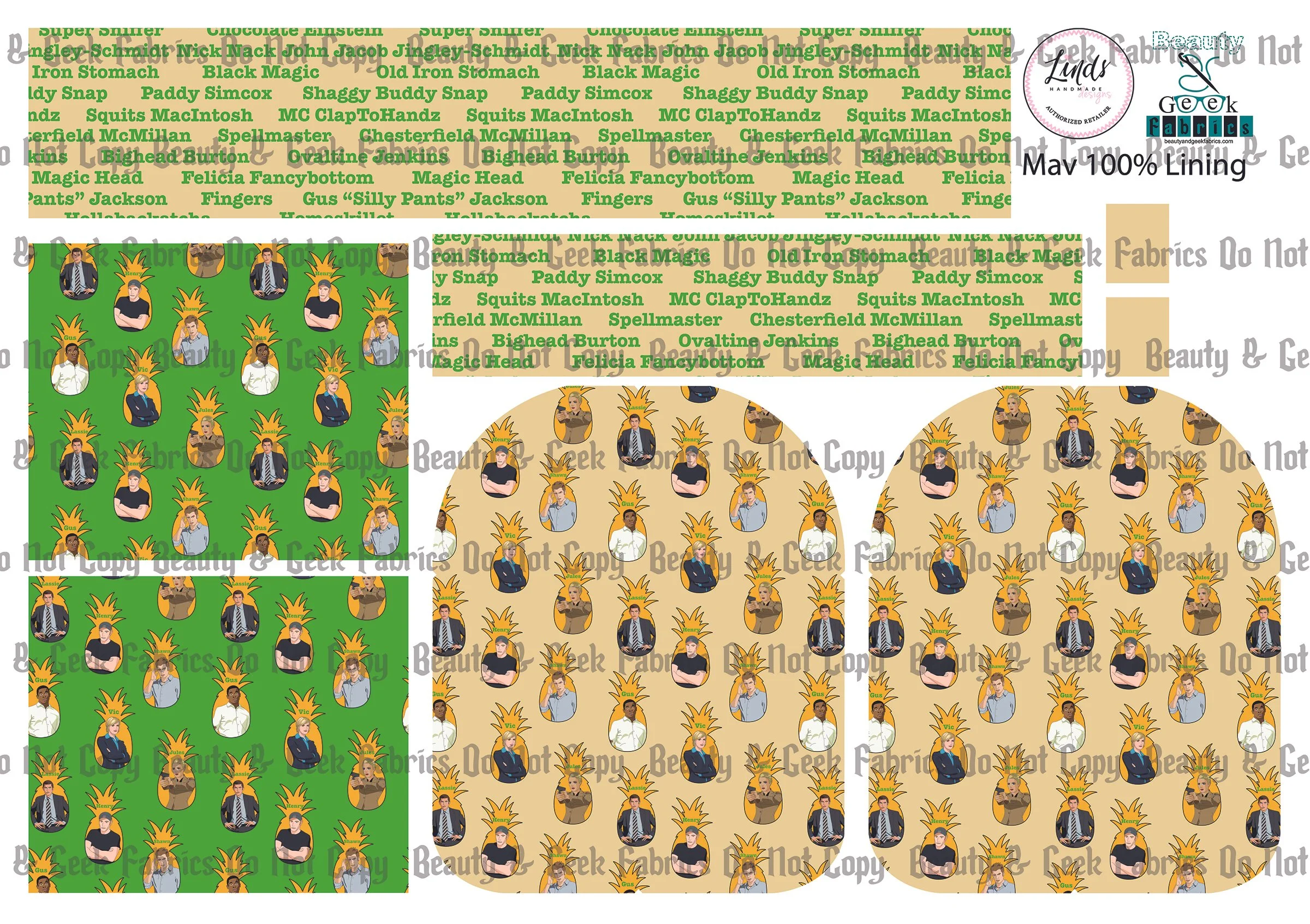 Fake Psychic Mav Pack Lining Only - Cut N Sew - Past Print Preorder