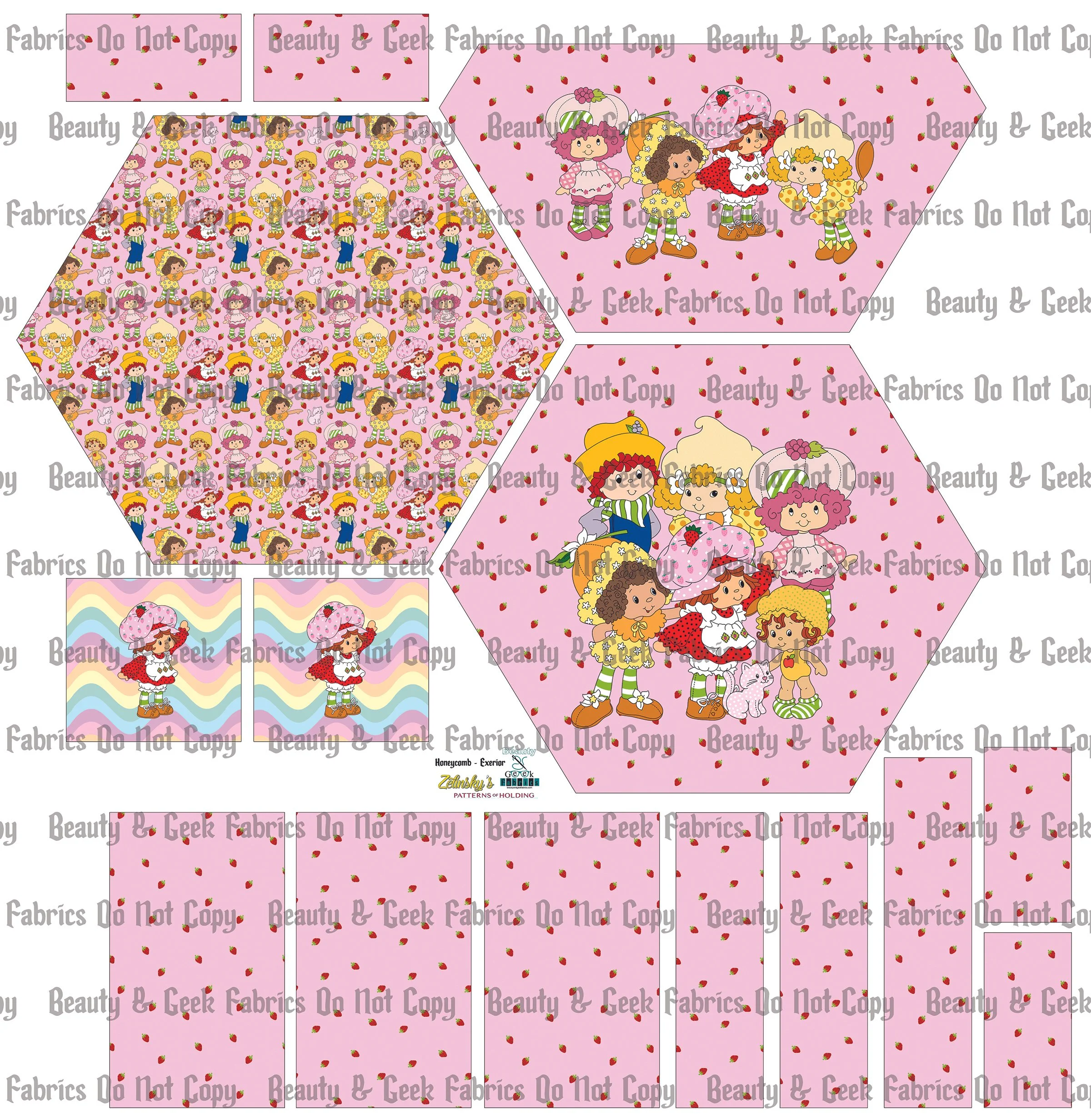 Strawberry Girl Honeycomb Exterior Only - Cut N Sew - Past Print Preorder
