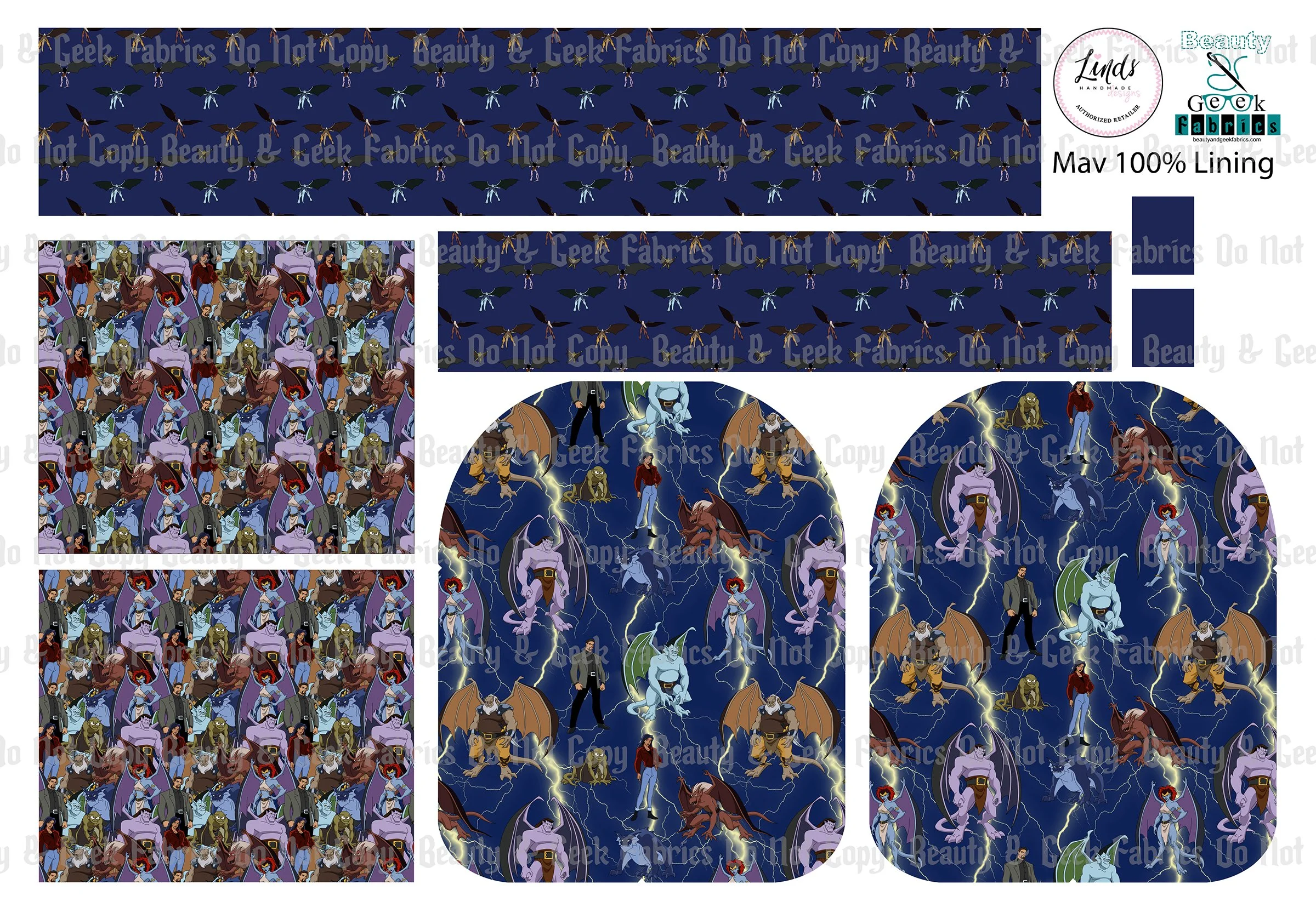 Gargoyles (2 options) Mav Pack Lining Only - Cut N Sew - Past Print Preorder