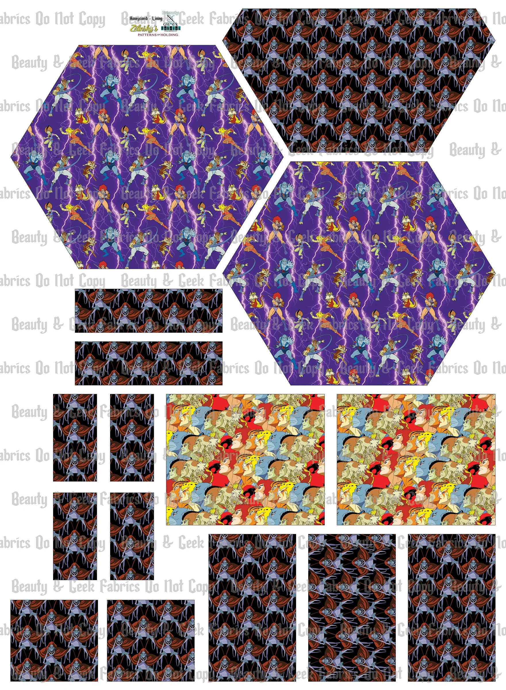 T Cats Honeycomb Lining Only - Cut N Sew - Past Print Preorder