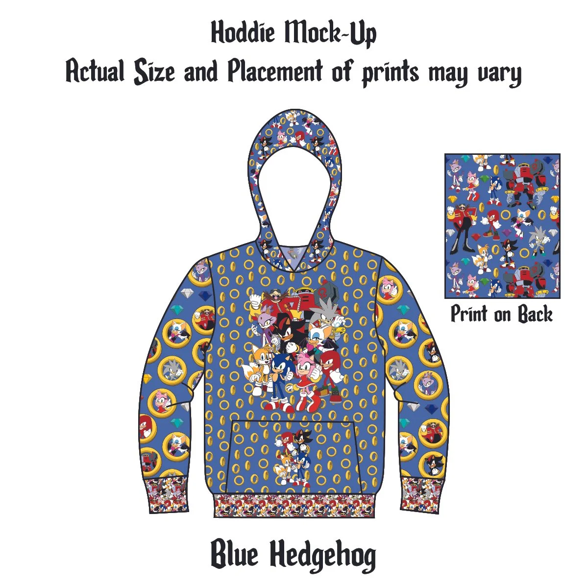 Made to Order Hoodie - Blue Hedgehog