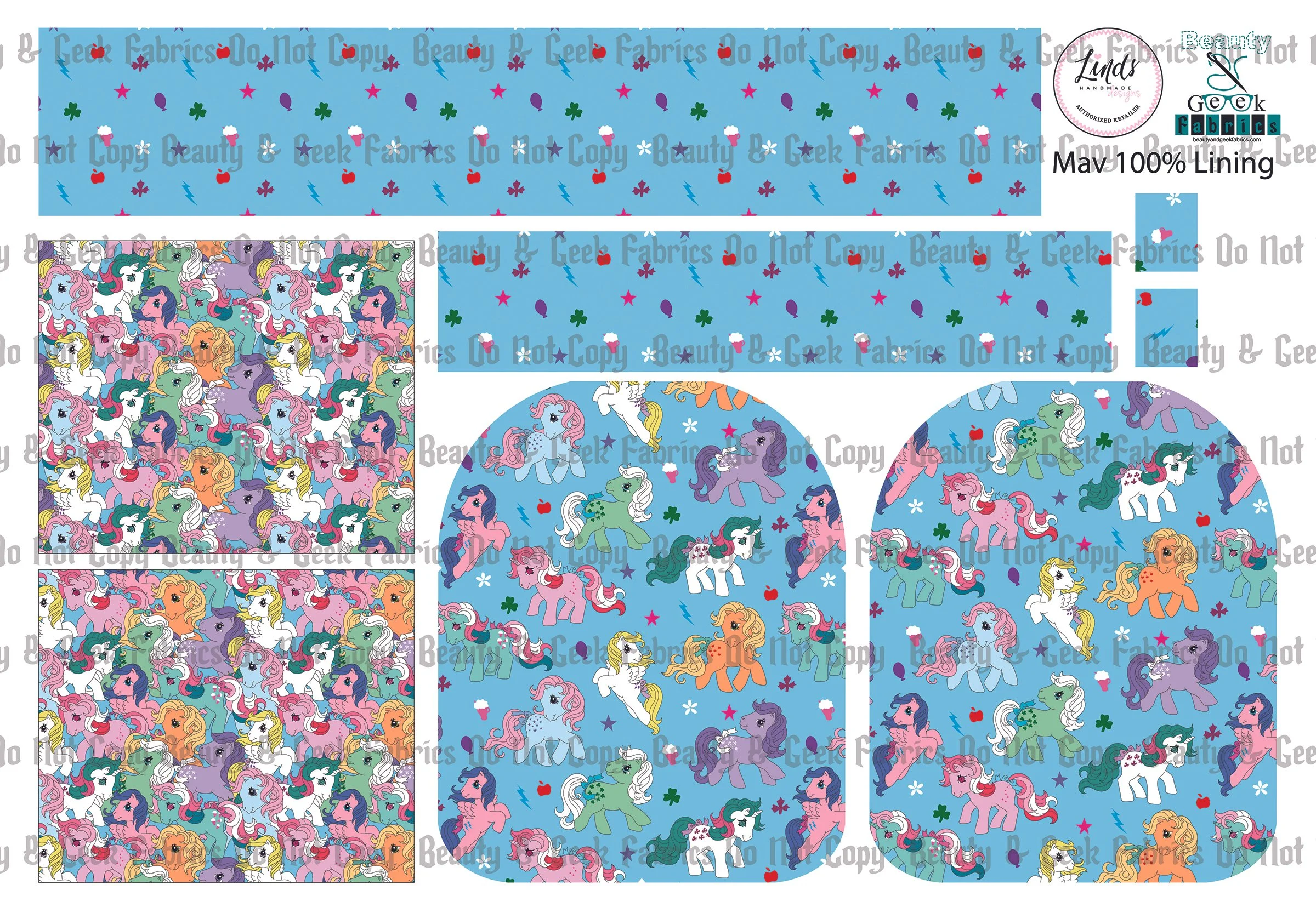 80's Ponies Mav Pack Lining Only - Cut N Sew - Past Print Preorder