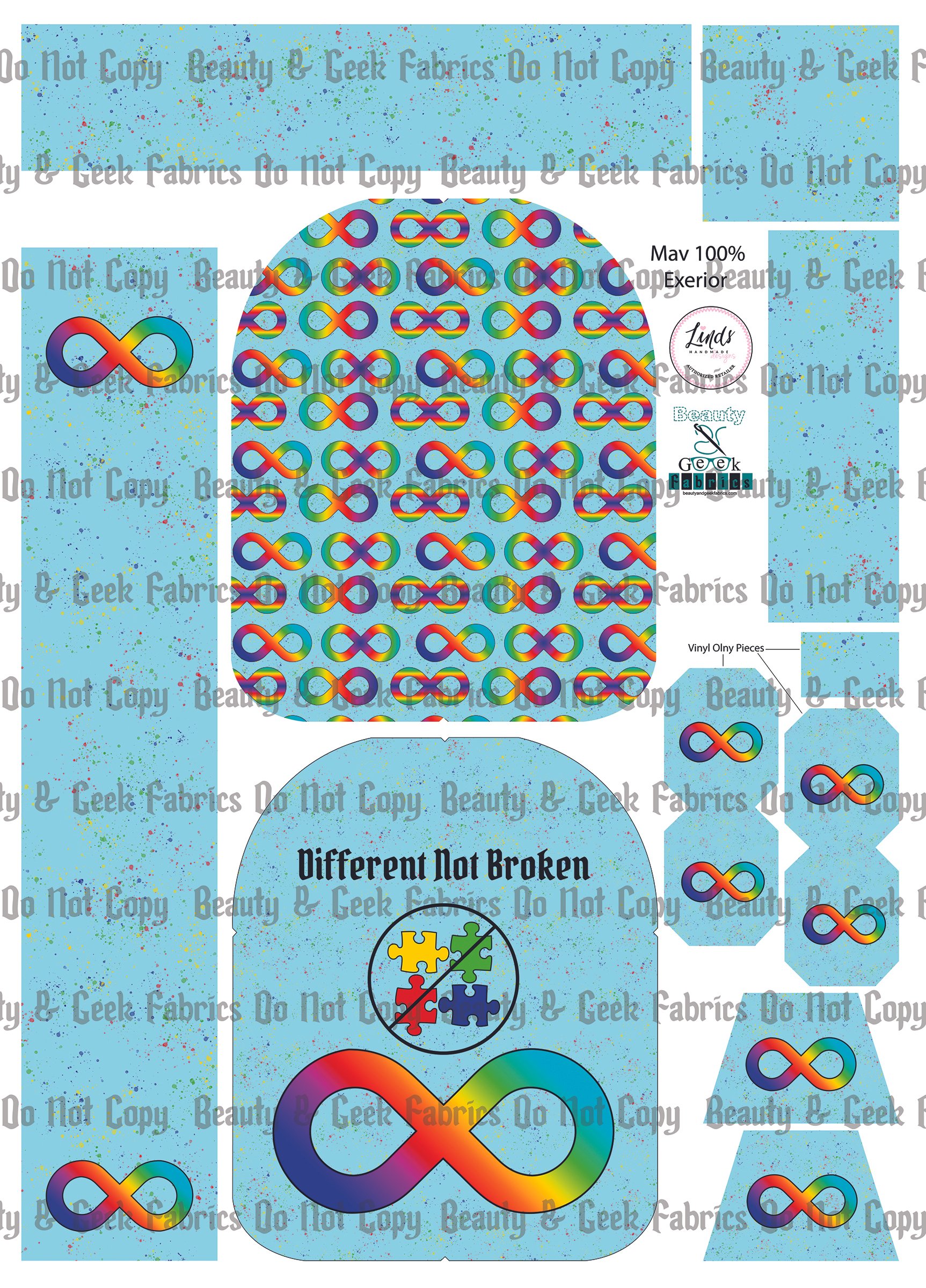 Autism (2 option) Mav Pack Exterior Only - Cut N Sew - Past Print Preorder