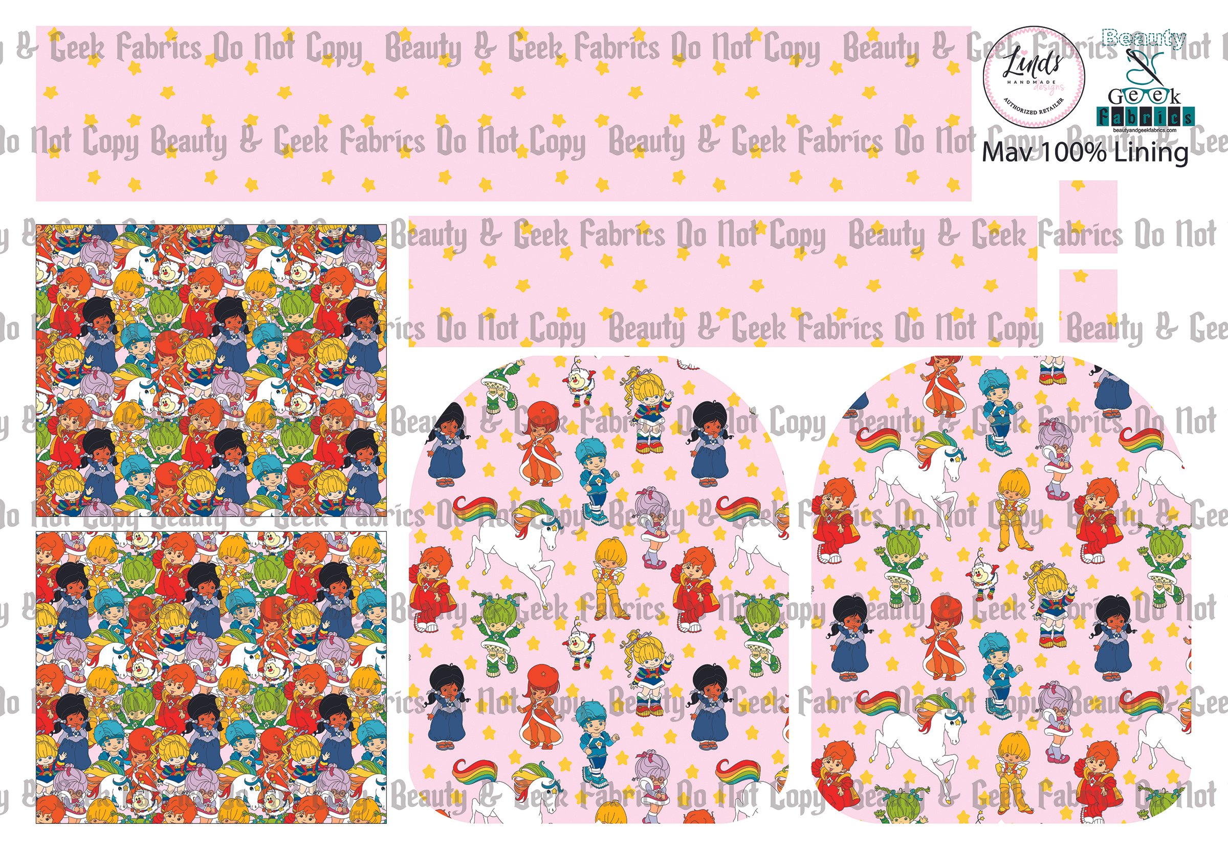 Rainbow Girl Mav Pack Lining Only - Cut N Sew - Past Print Preorder