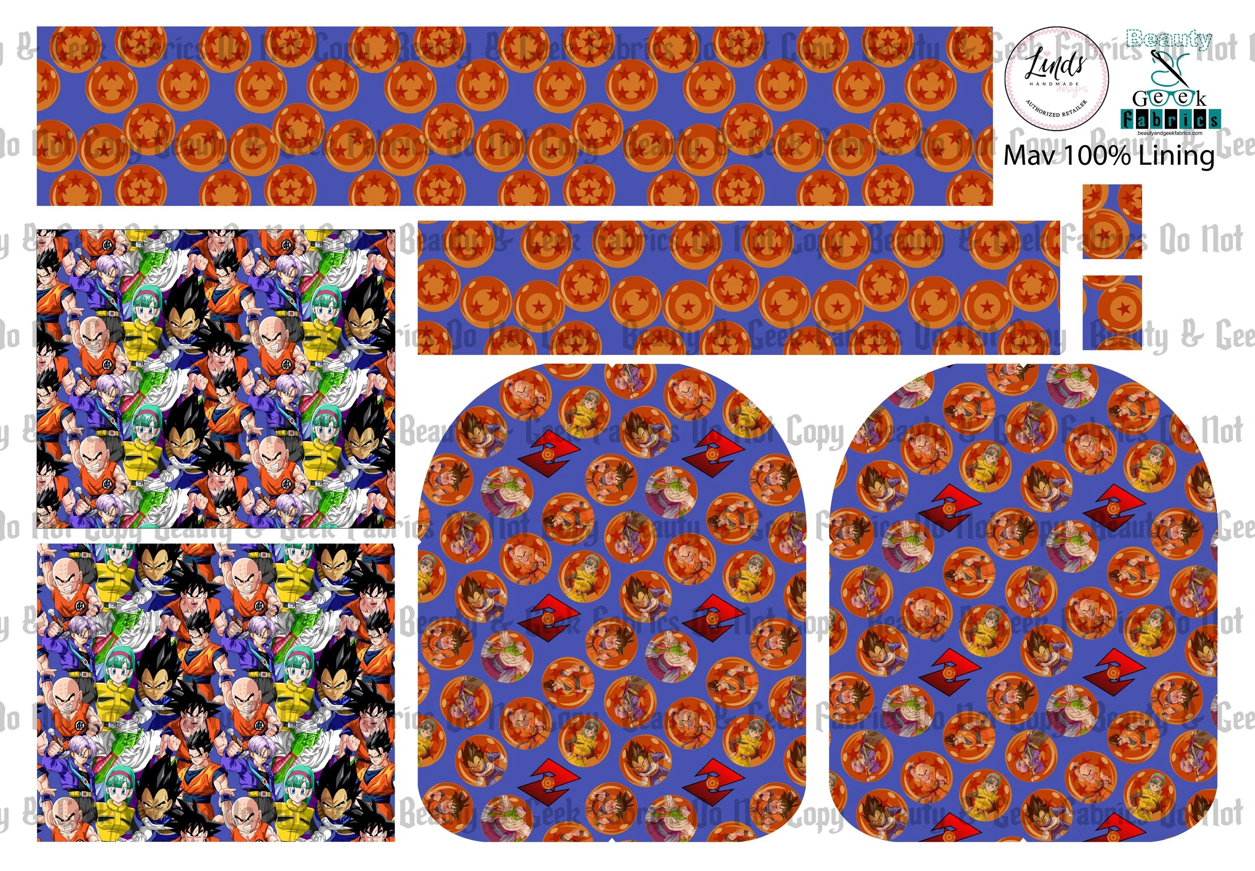 DBZ Mav Pack Lining Only - Cut N Sew - Past Print Preorder