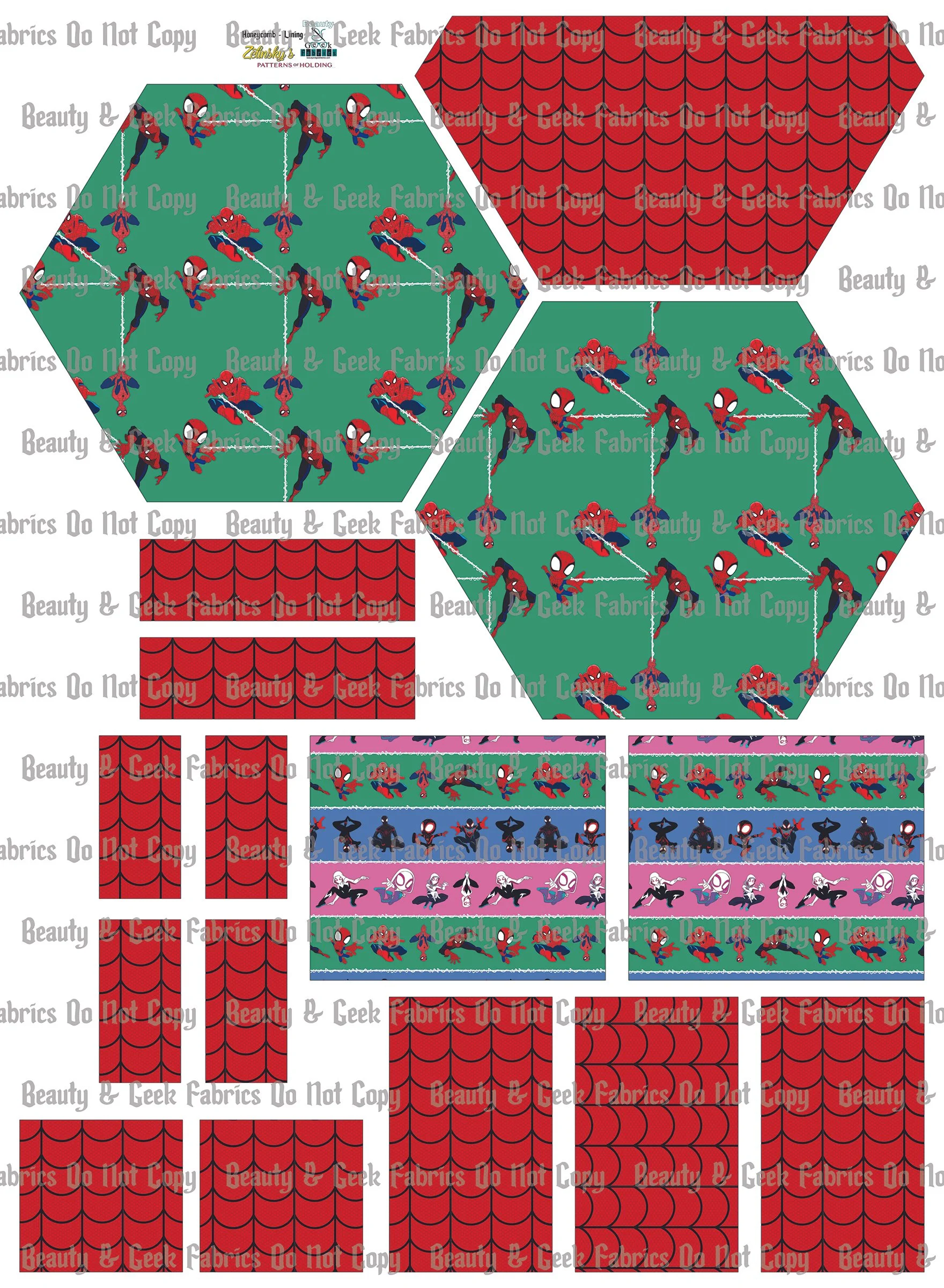 Spiders Honeycomb (5 Options) Lining Only - Cut N Sew - Past Print Preorder