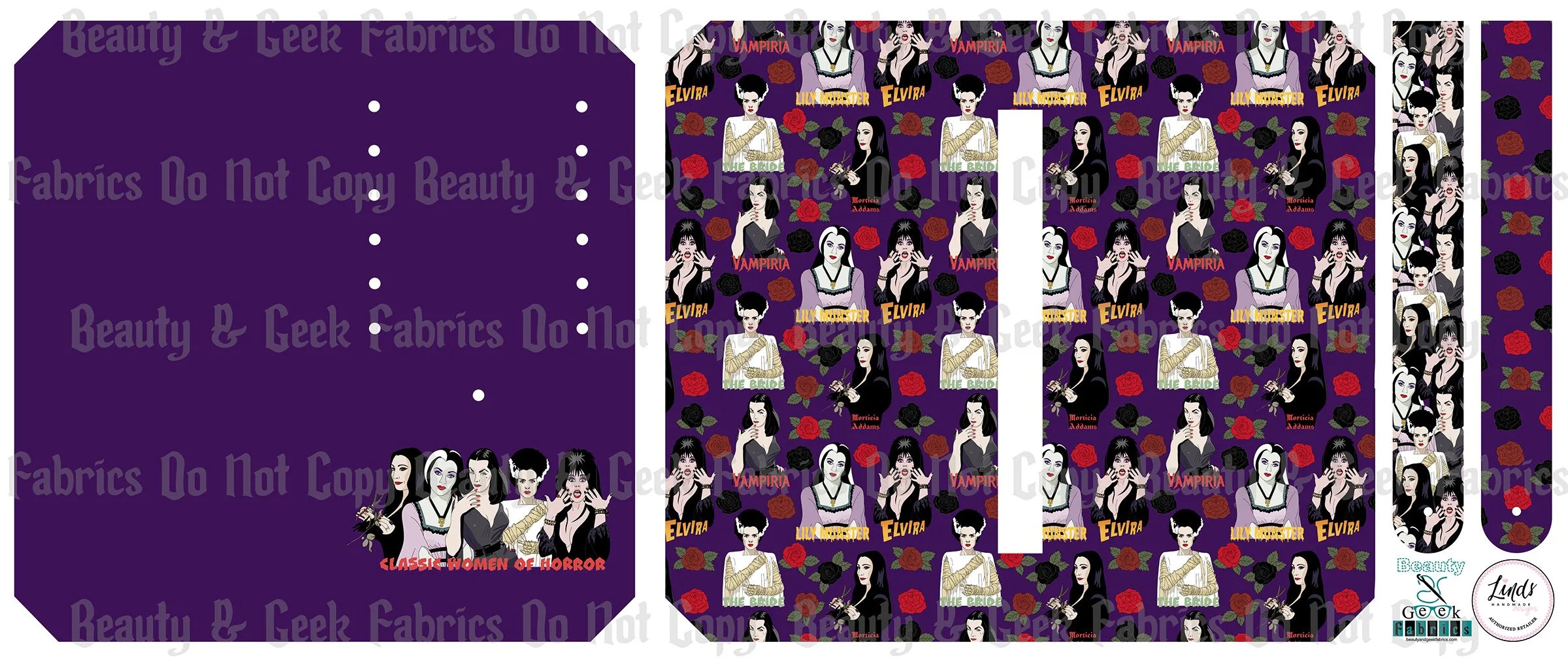 Classic Women of Horror Purse Pal (12 options) - Cut N Sew - Past Print Preorder