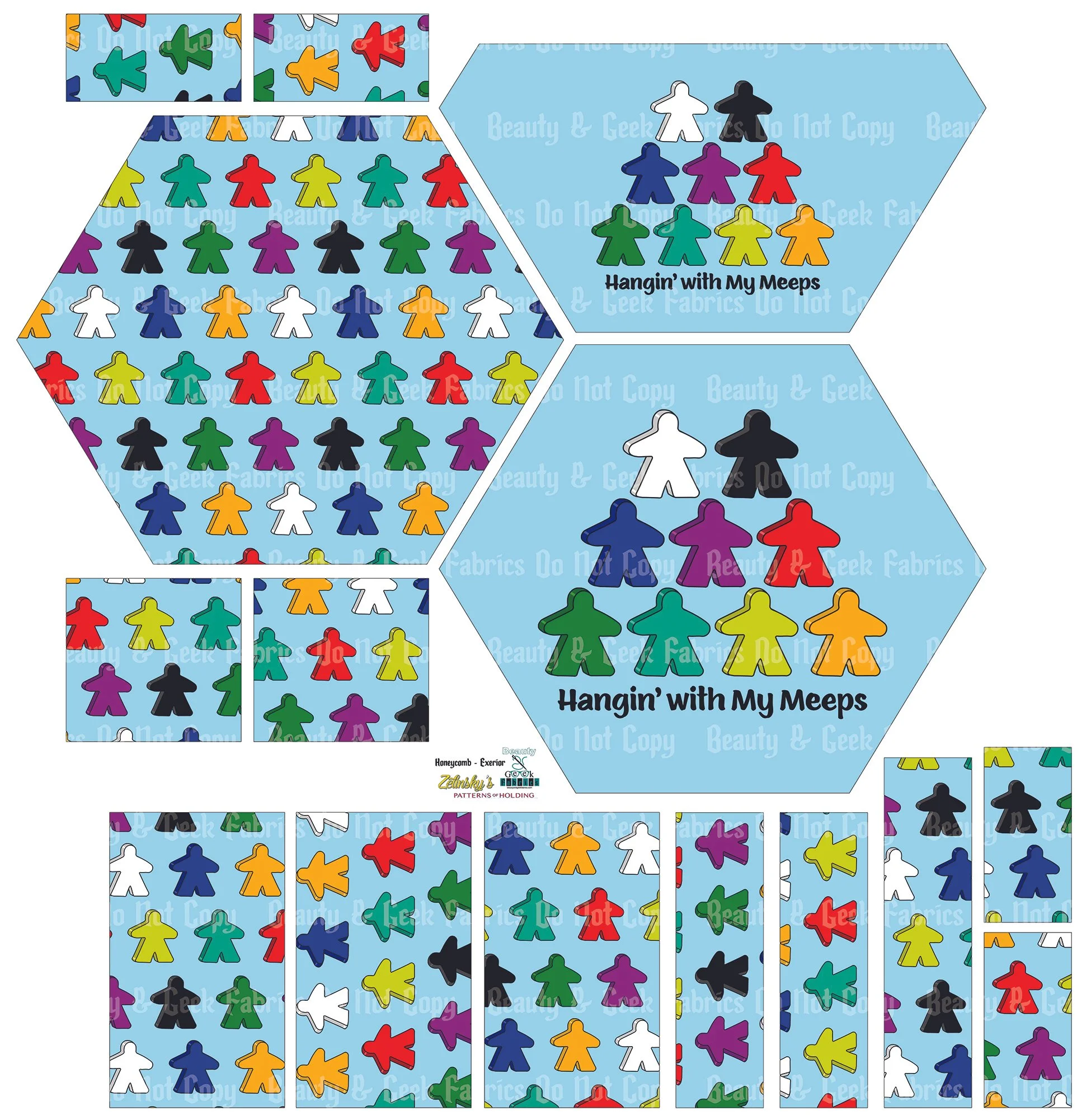 Meeples Honeycomb Exterior Only - Cut N Sew - Past Print Preorder