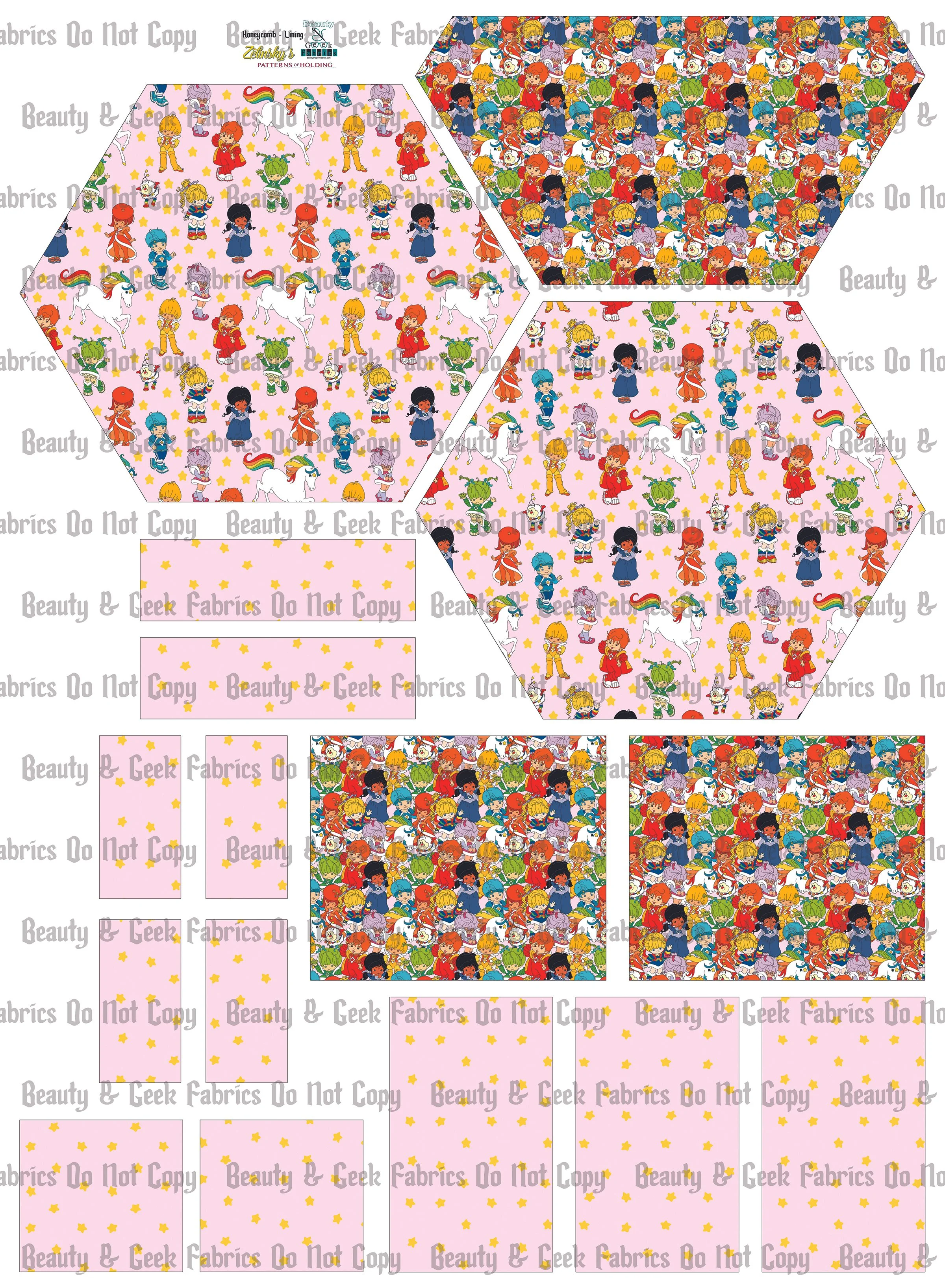 Rainbow Girl Honeycomb Lining Only - Cut N Sew - Past Print Preorder