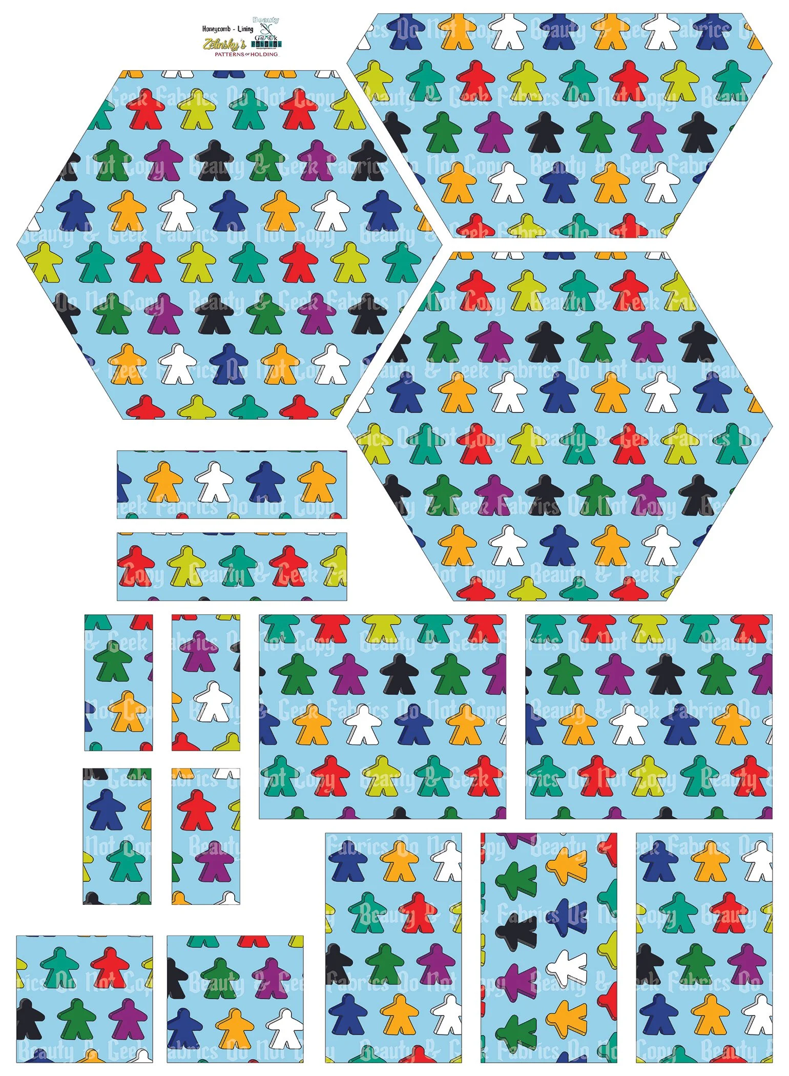Meeples Honeycomb Lining Only - Cut N Sew - Past Print Preorder