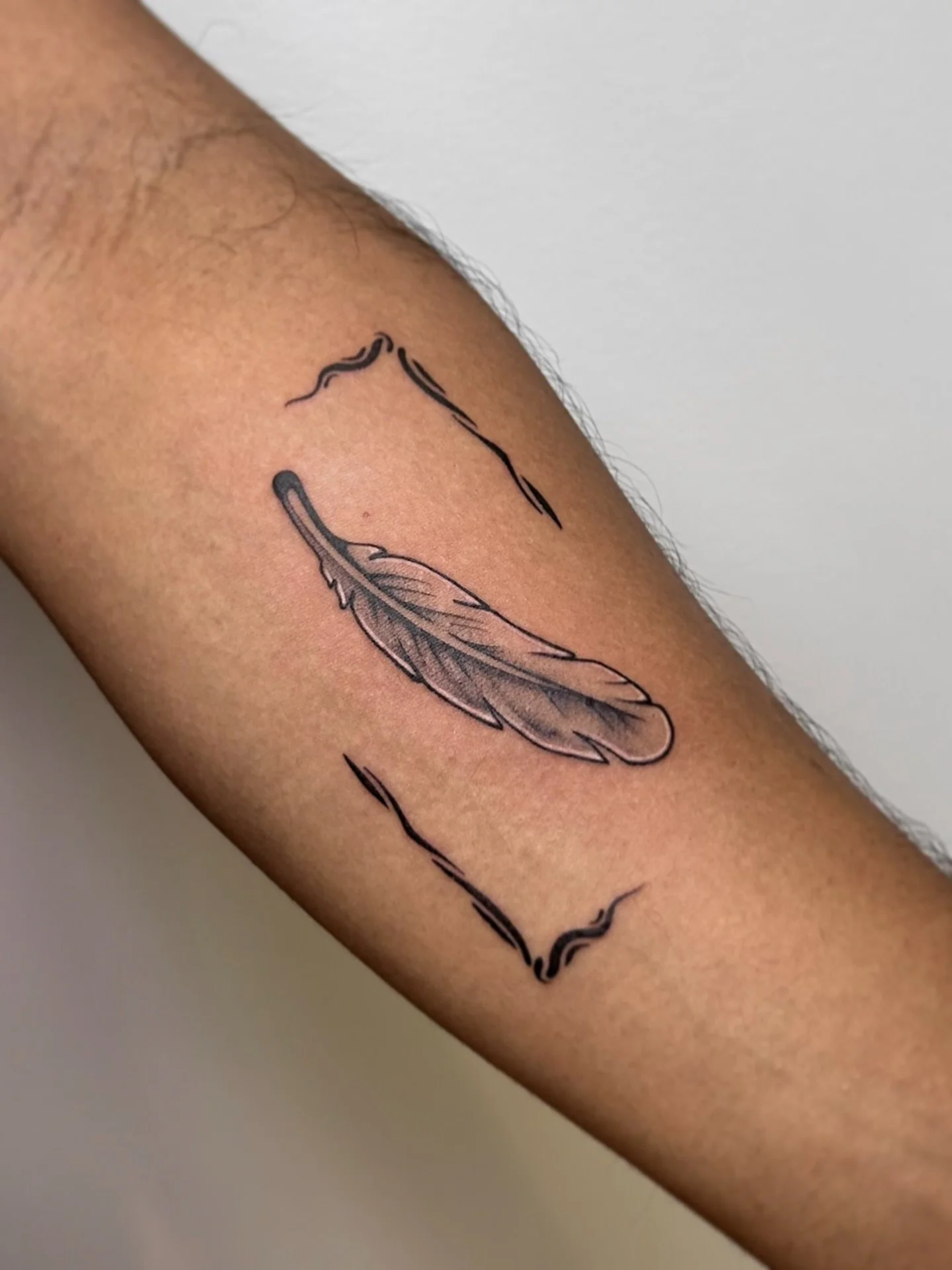 &ldquo;just breathe slow &amp; steady [&hellip;]&rdquo; 

from the video game, Celeste. 

the feather is used by the main character, 
madeline &mdash; while she&rsquo;s climbing mount celeste. 

it&rsquo;s a symbol of mindful breathing, 
used during 