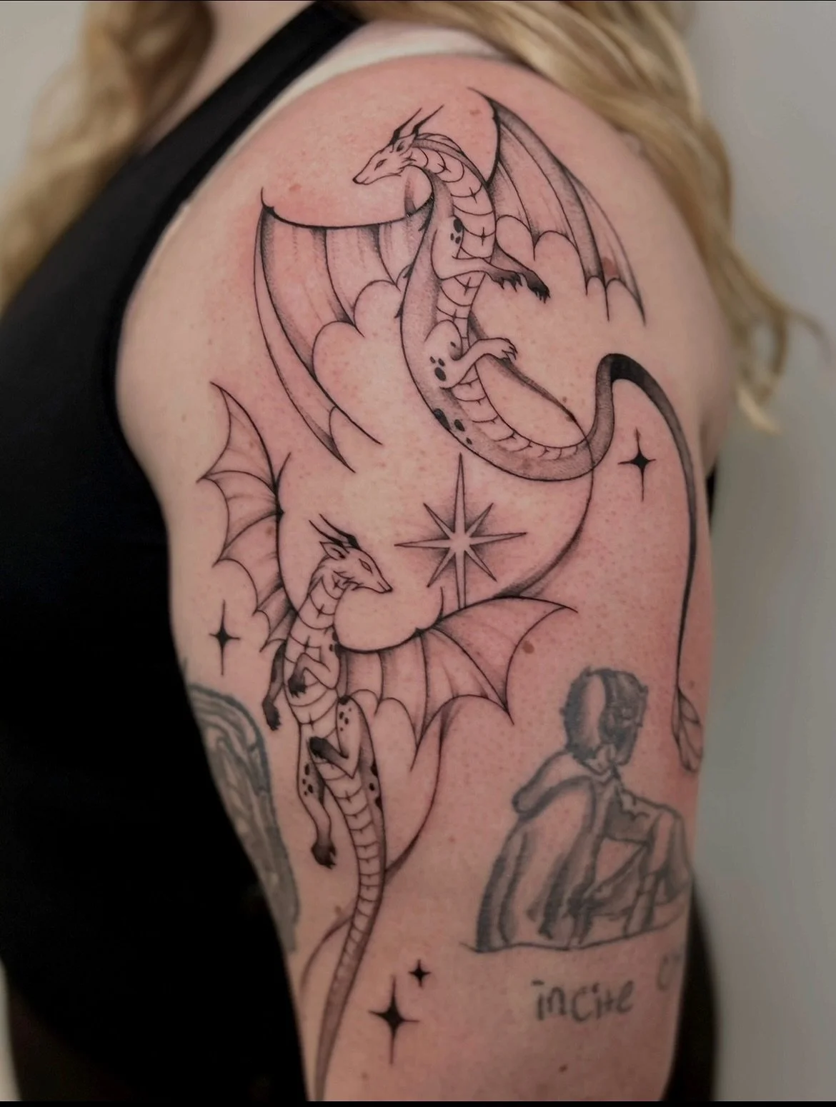 D R A G O N S

for a fellow book lover &mdash; inspired by fantasy 
+ some stars &amp; smoky lines to add some movement.

thanks for the trust syd!