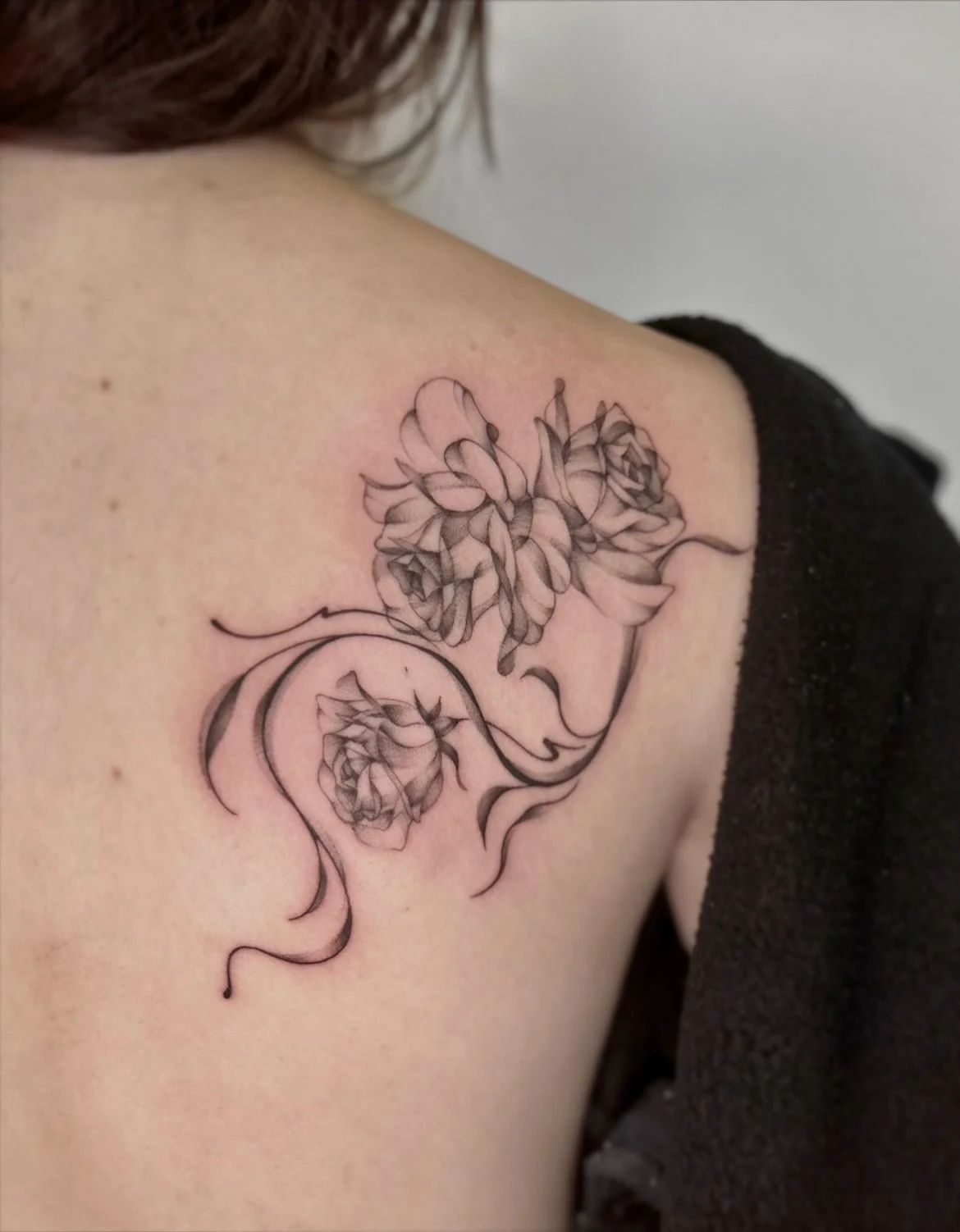 roses, honeysuckle &amp; a butterfly. 

more wispy, flowy abstract work! so so fun. 

thanks for the trust, andrea!