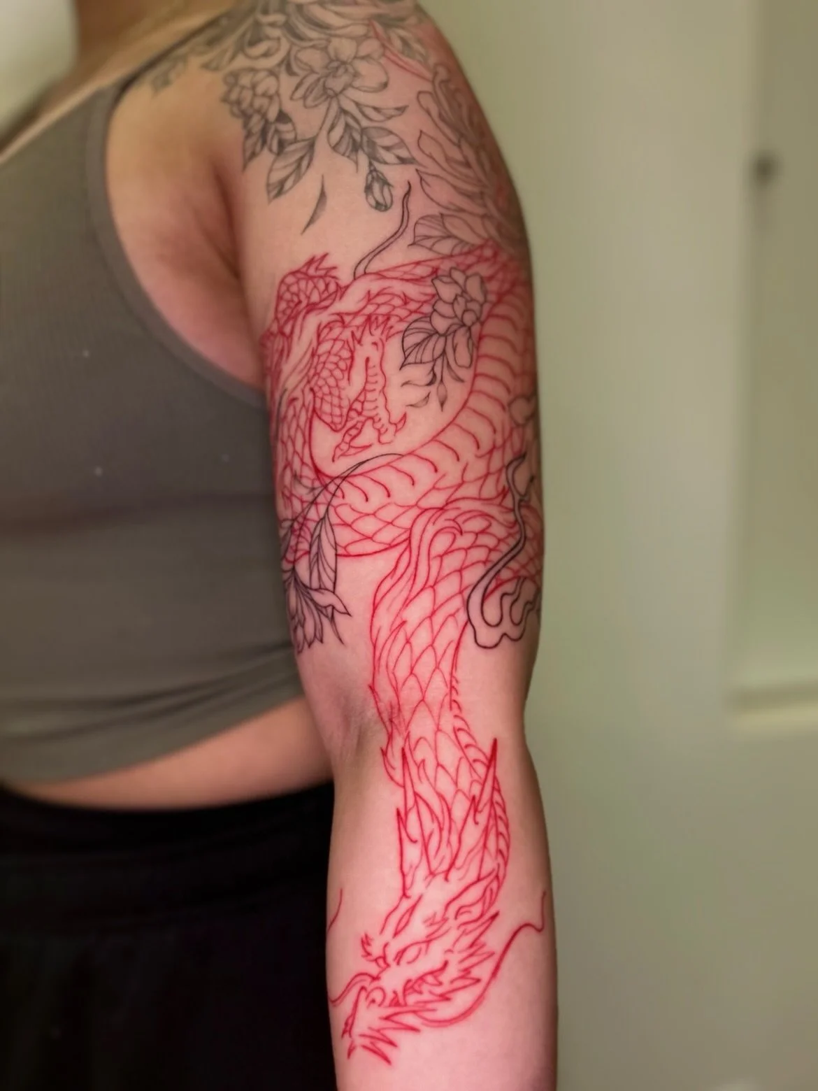 R E D  D R A G O N 

linework complete, shading next time...
(added onto a shoulder piece we did back in 2024)

thanks for the trust as always jordynne!