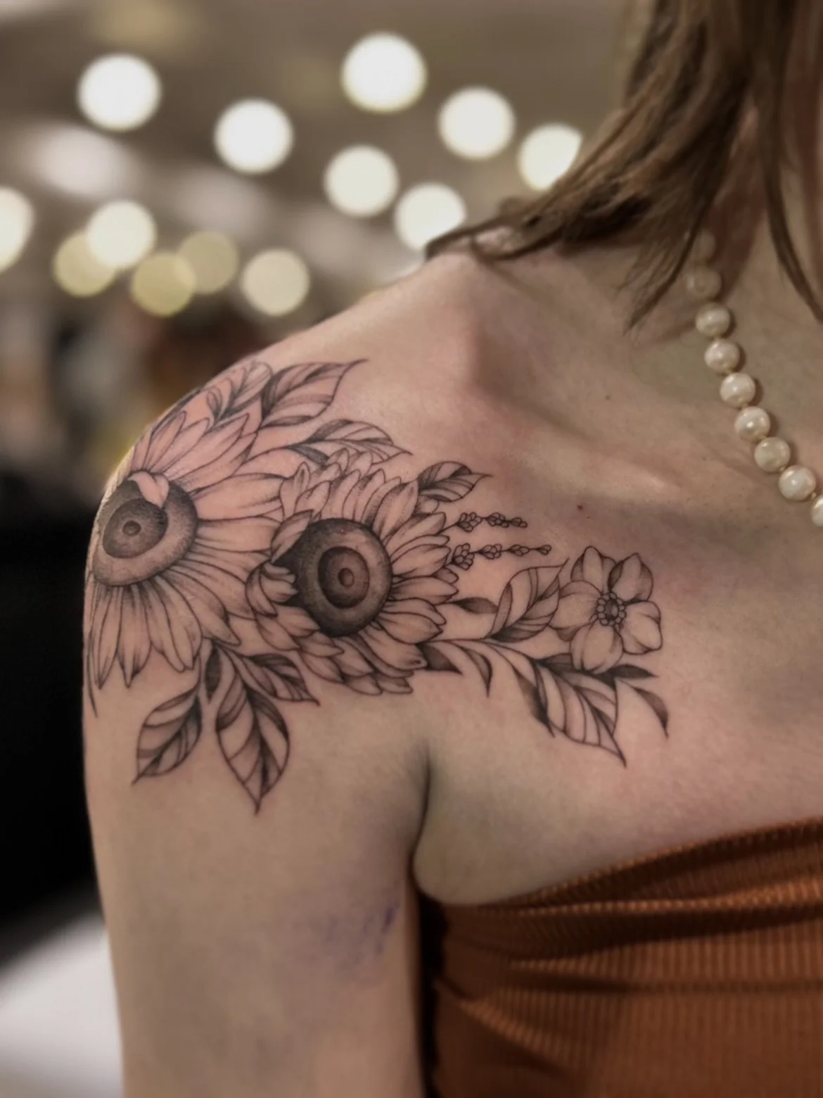 sunflowers, wild roses &amp; lavender. 

a closer look at this flash piece,
which fit perfectly in her shoulder. 

done at the @saskatoontattooexpo.

thanks for stopping by kiera!