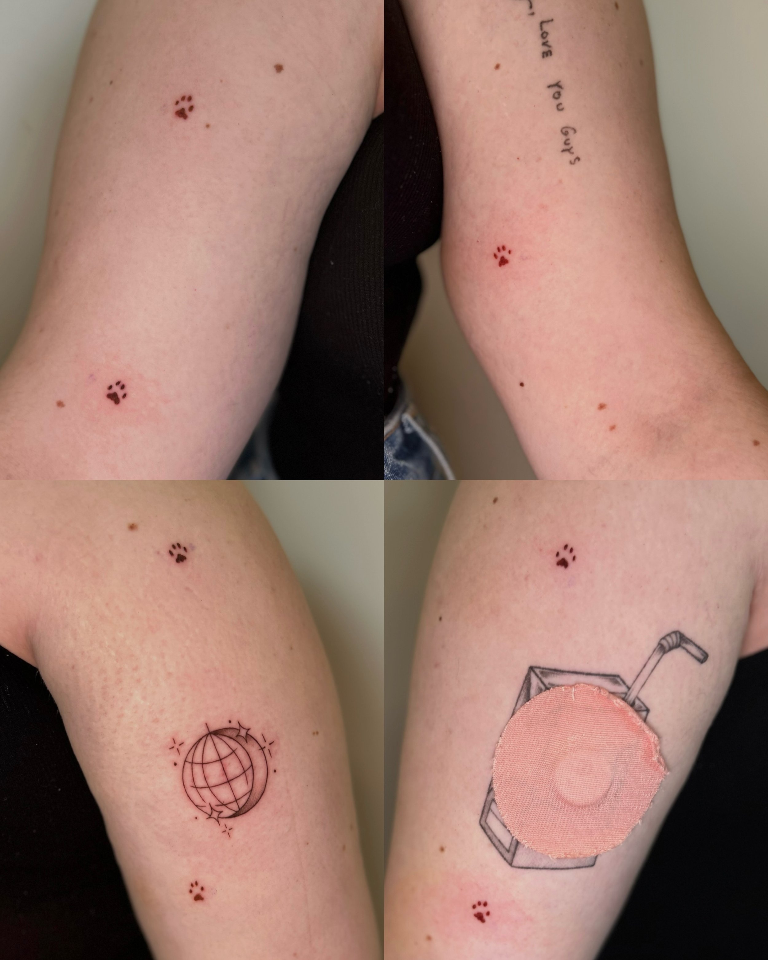 freckle decor.

this client had the fun idea of scattering paw prints all over her arm, to compliment all the freckles she naturally has! we also turned two of her freckles into a smiley face, because why not?

I&rsquo;m so excited to see how these n