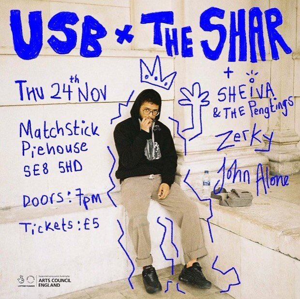 ITS TIME! 🕰️ 

USB is back at Matchstick Piehouse on 24.11.2022 with The Shar! 👑🤴🏽

He&rsquo;s a Deptford local with years in the game under a number of aliases. Come through to hear thought provoking lyrics, a keen ear for beats and a stage pres