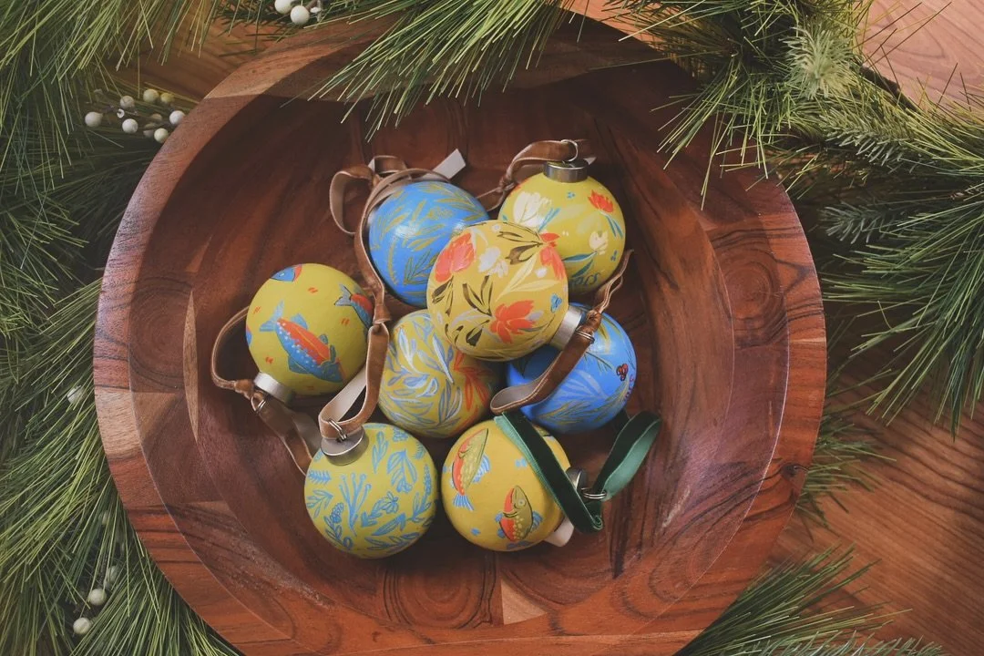 Eight hand-painted, completely unique ceramic Christmas ornaments are launching this Friday, November 7th for my email list only! 

In all honesty, I feel kinda embarrassed to only have eight ornaments available right now. But between painting these 