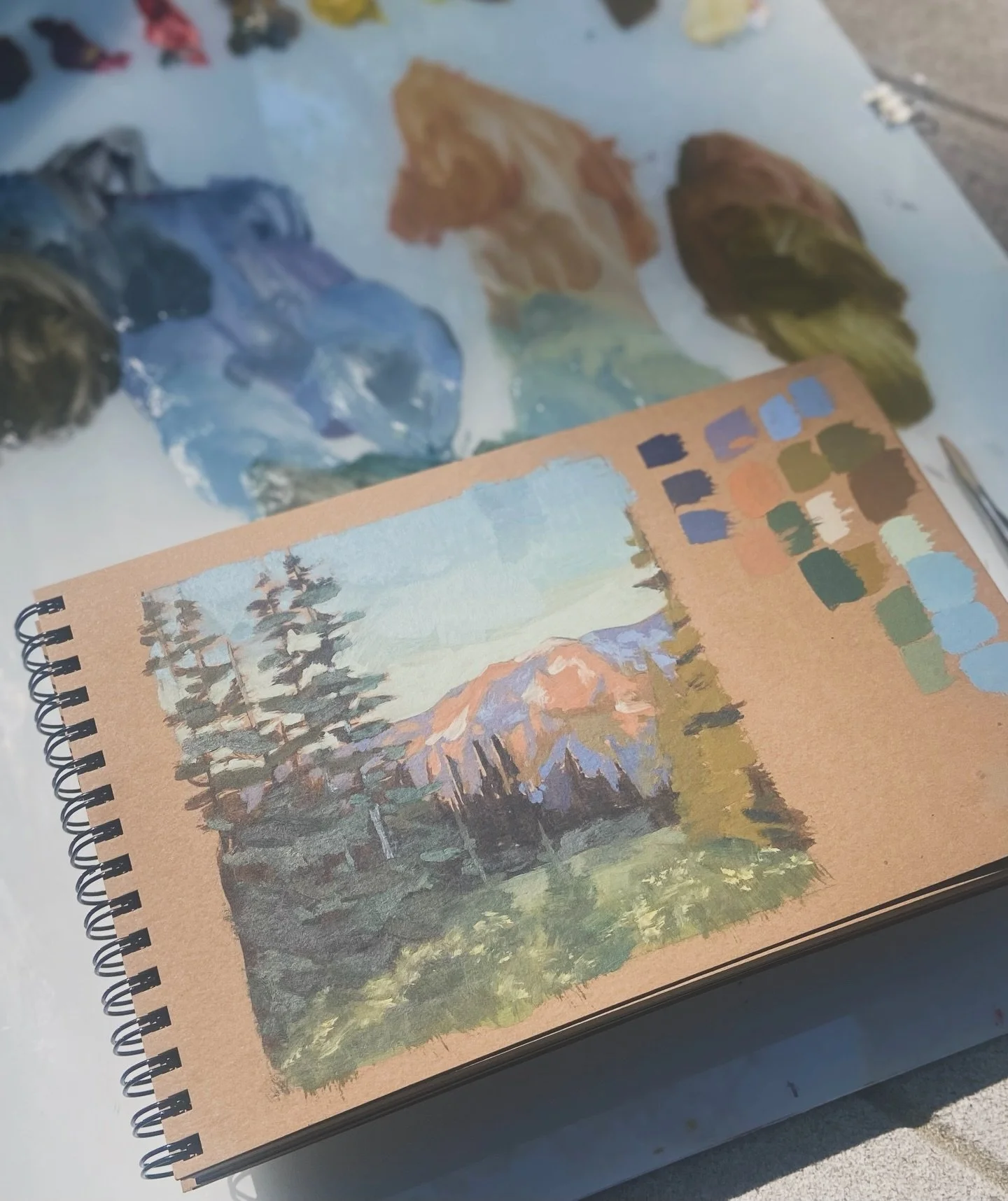 Big brush, small canvas. The first of many color studies for my upcoming landscape collection.