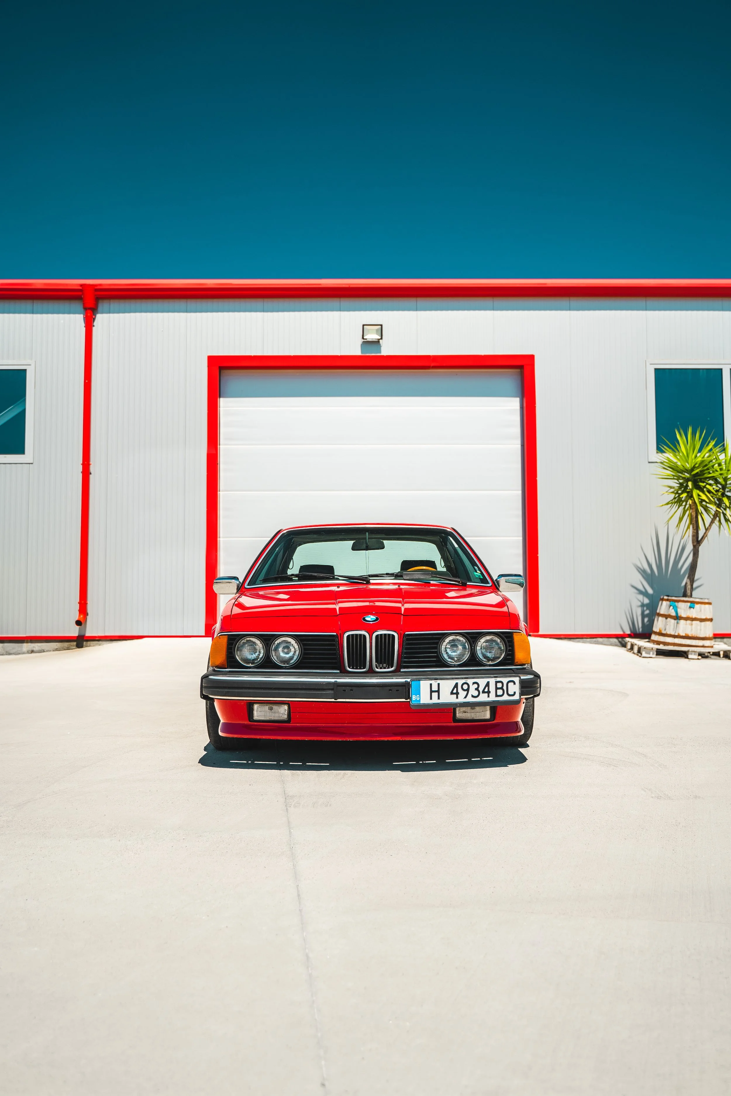 Red BMW E24 photography