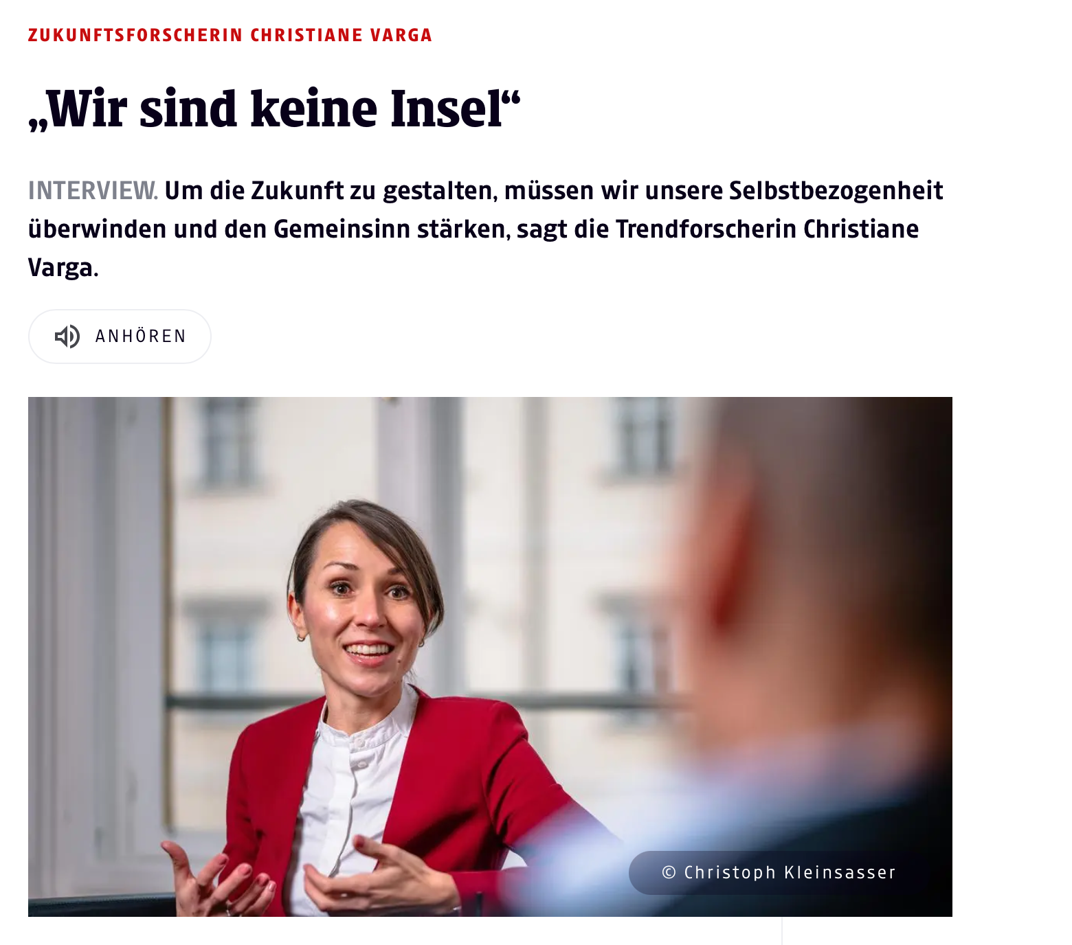 “Wir sind keine Insel”