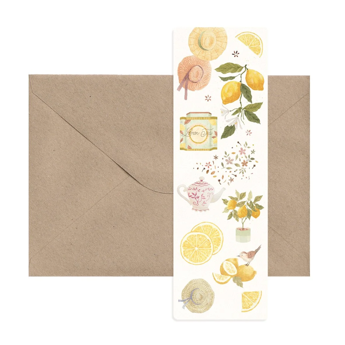 Marque-page | Infusion citron | Illustration aquarelle