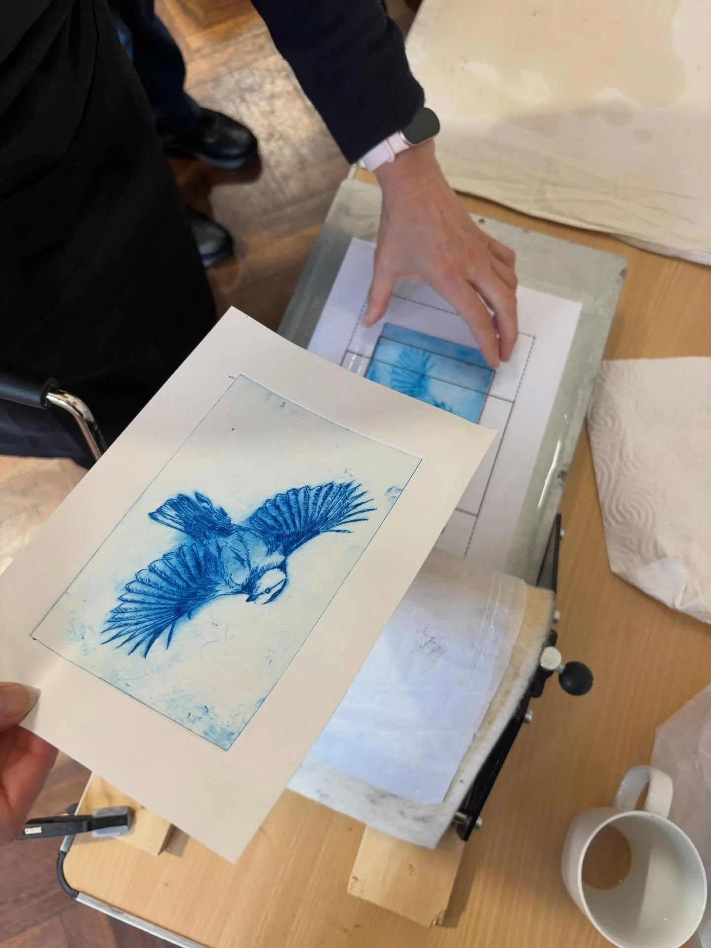 This morning&rsquo;s workshop was so wholesome and our biggest one yet! Our students learned the process of Drypoint etching. Using provided references and images of their own, they etched their designs on to plastic plates, inked up and printed them