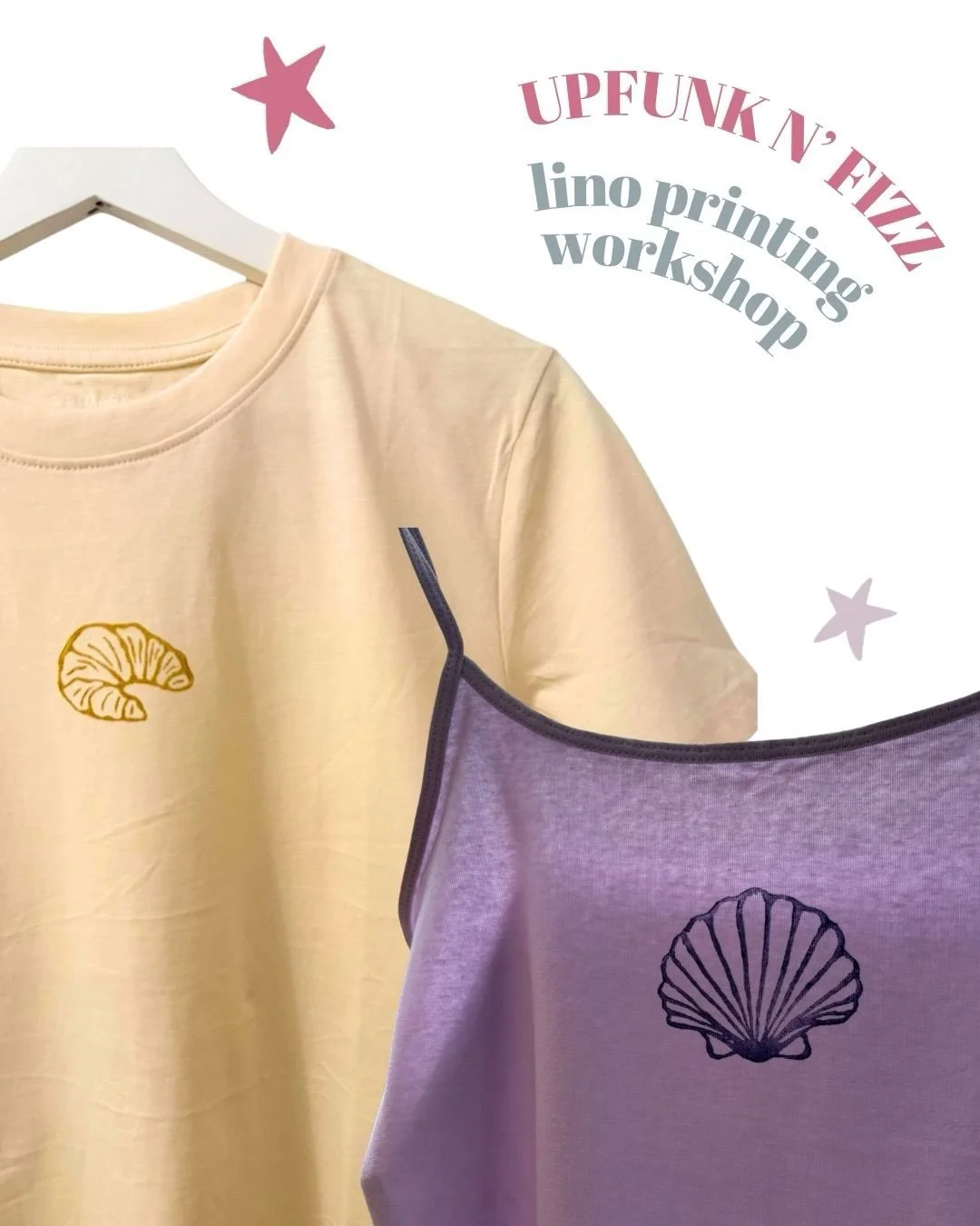 We will be in Stony Stratford in June for an Upfunk N&rsquo; Fizz workshop! Join us at @fluff.studios and learn how to create your very own Lino prints.. which you can print onto your own clothes!!

Bring along an item of clothing of your choice and 