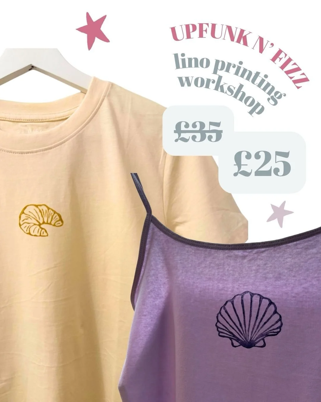 Join us for an evening of Lino printing where you will leave with a paper print and a print on an item of clothing (that you bring)! Now at a special price of &pound;25pp! Includes a glass of fizz🥂

Book now through the link in bio✨

#printmakingwor