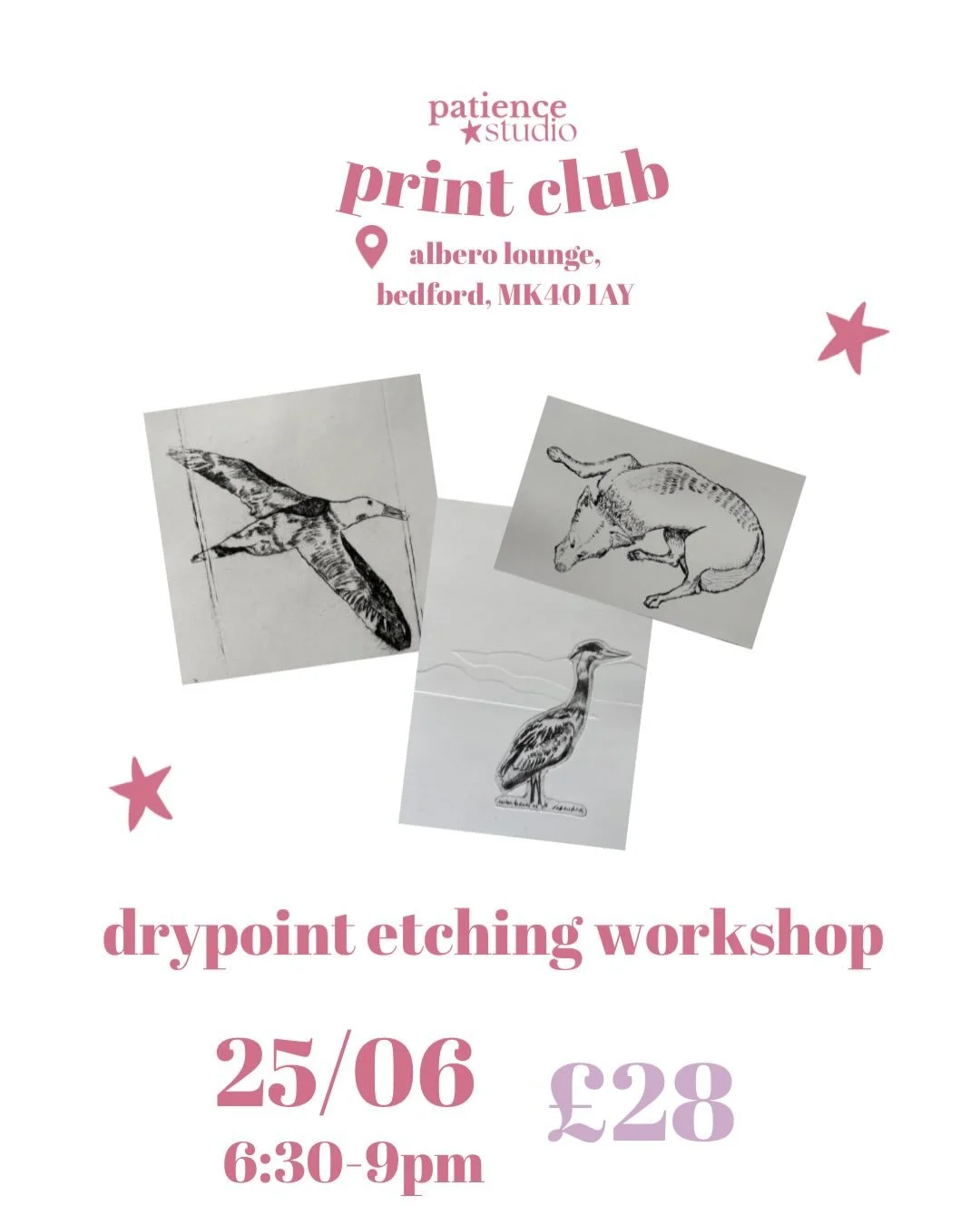 The next print club at @alberolounge_and_bedrooms is live! We will be exploring the art of Drypoint etching where you will learn how to scratch your design into a plate and print through our mini press! 

Join us in this cosy cafe environment where y