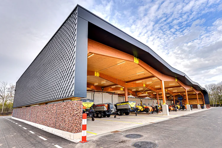 Rijkswaterstaat Steunpunt (Road Support Centre), Scharendijke, Nederland: gevel met Pretty Plastic tegels