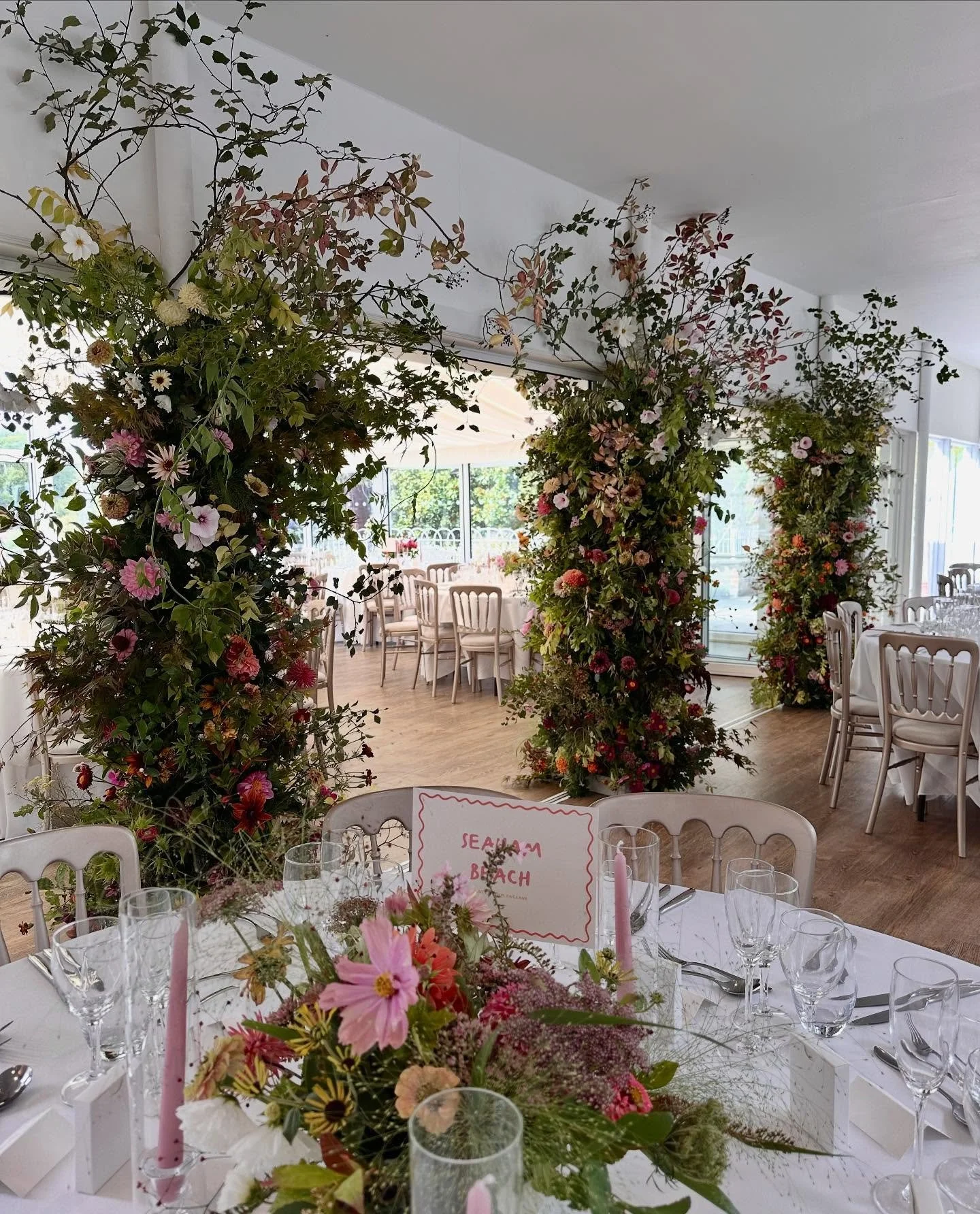 A super busy week of cutting, collecting, collating, allocating, designing, transporting, and &lsquo;building&rsquo; flowers for this weekend&rsquo;s wedding. Jess and Matt&rsquo;s sunset palette was perfect as we (rather suddenly it seems) feel the 